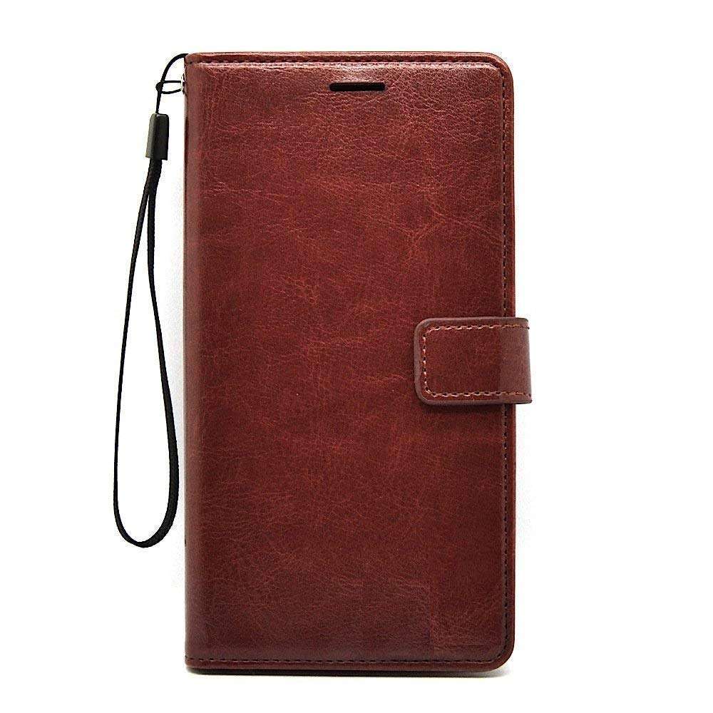 Frazil Vintage Stylish PU Leather Kickstand Premium Wallet Flip Case Cover with [ Stand View & Card Holder Option ] for Vivo Y95 (Brown) 3