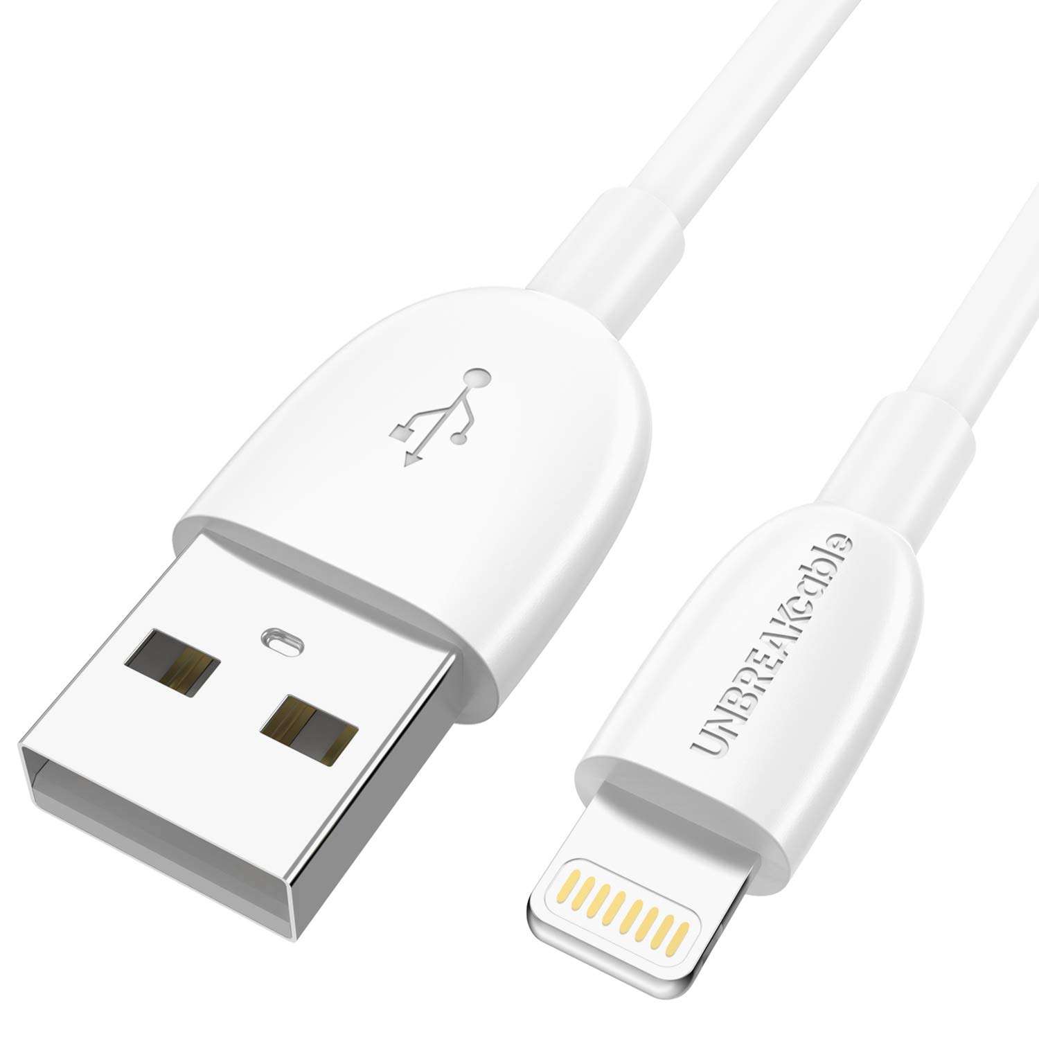 UNBREAKcable 3.3ft/1M iPhone Charger Cable - [Apple MFi Certified] Short Lightning Cable Fast USB Charging Cord for iPhone 14 13 12 11 Pro Max Mini XS XR X SE 8 7 6 Plus 6s 5 iPad iPod AirPods - White 1