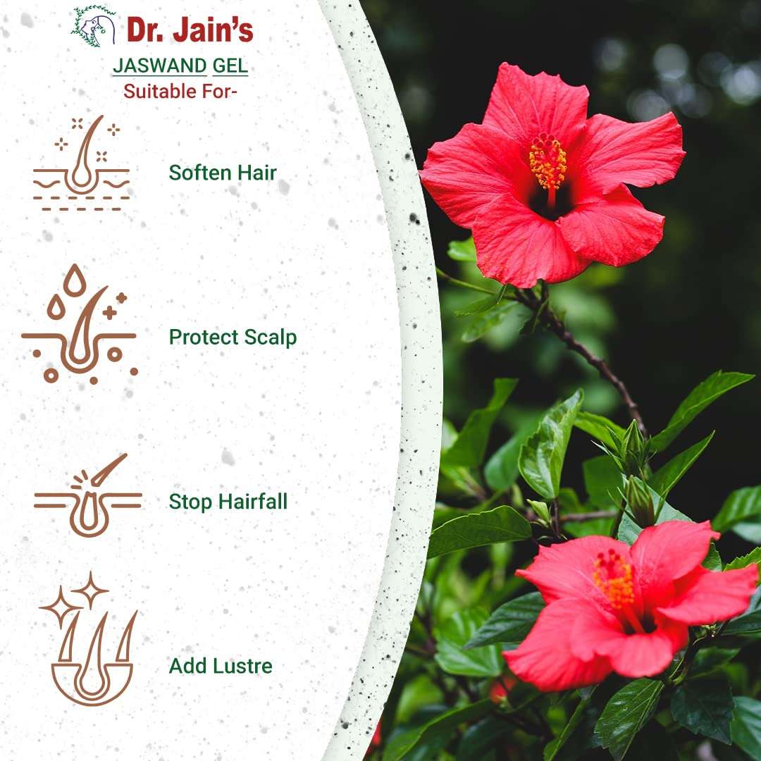 DR. JAIN'S Jaswand Hibiscus Gel For Hair Fall Control, Growth Solution, Hair Nourishing Gel, Non-Oily Method 100g (Pack of 1) 6