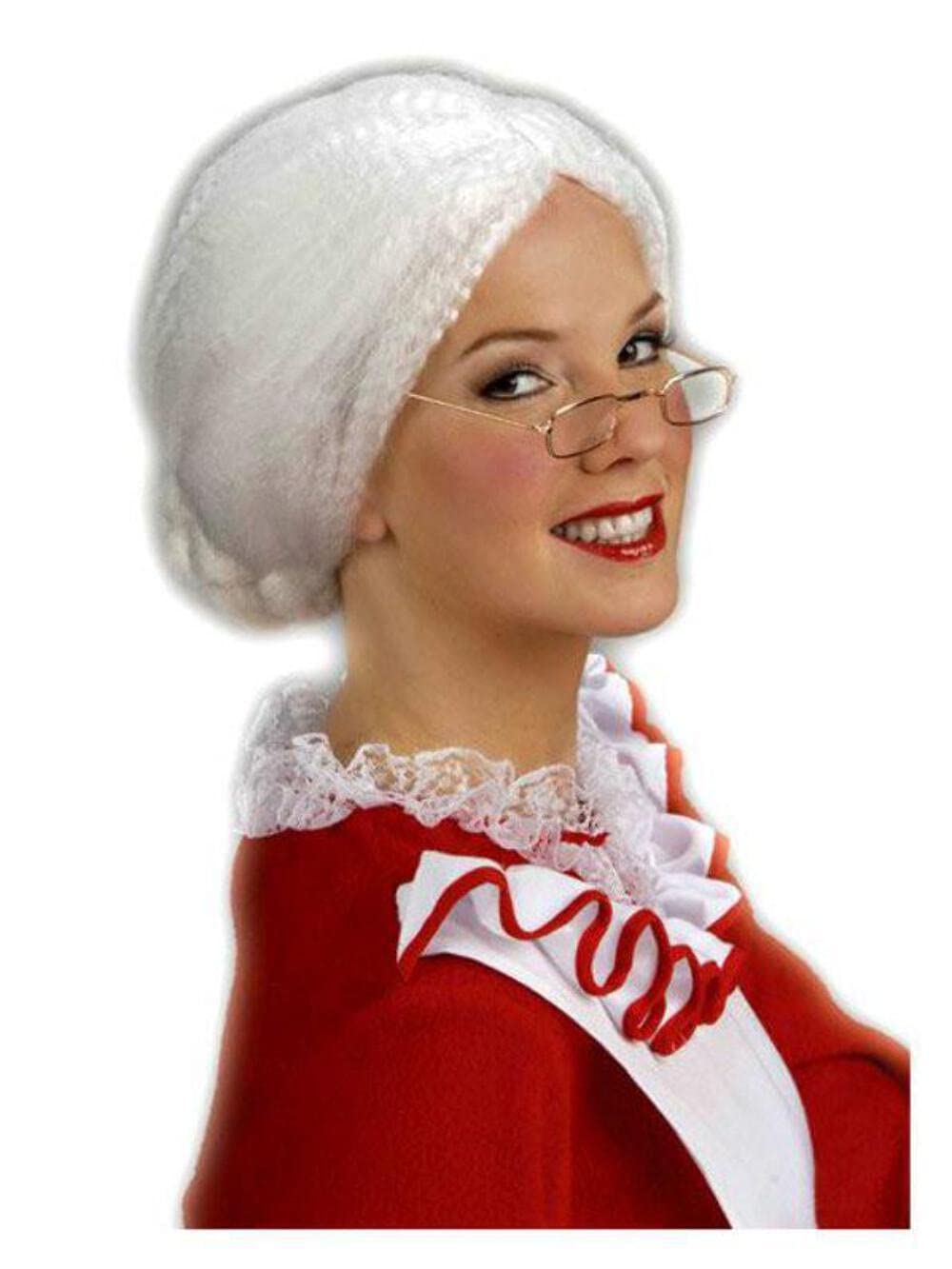 Forum Novelties Women's Holiday Mrs. Santa Costume Wig, White, One Size