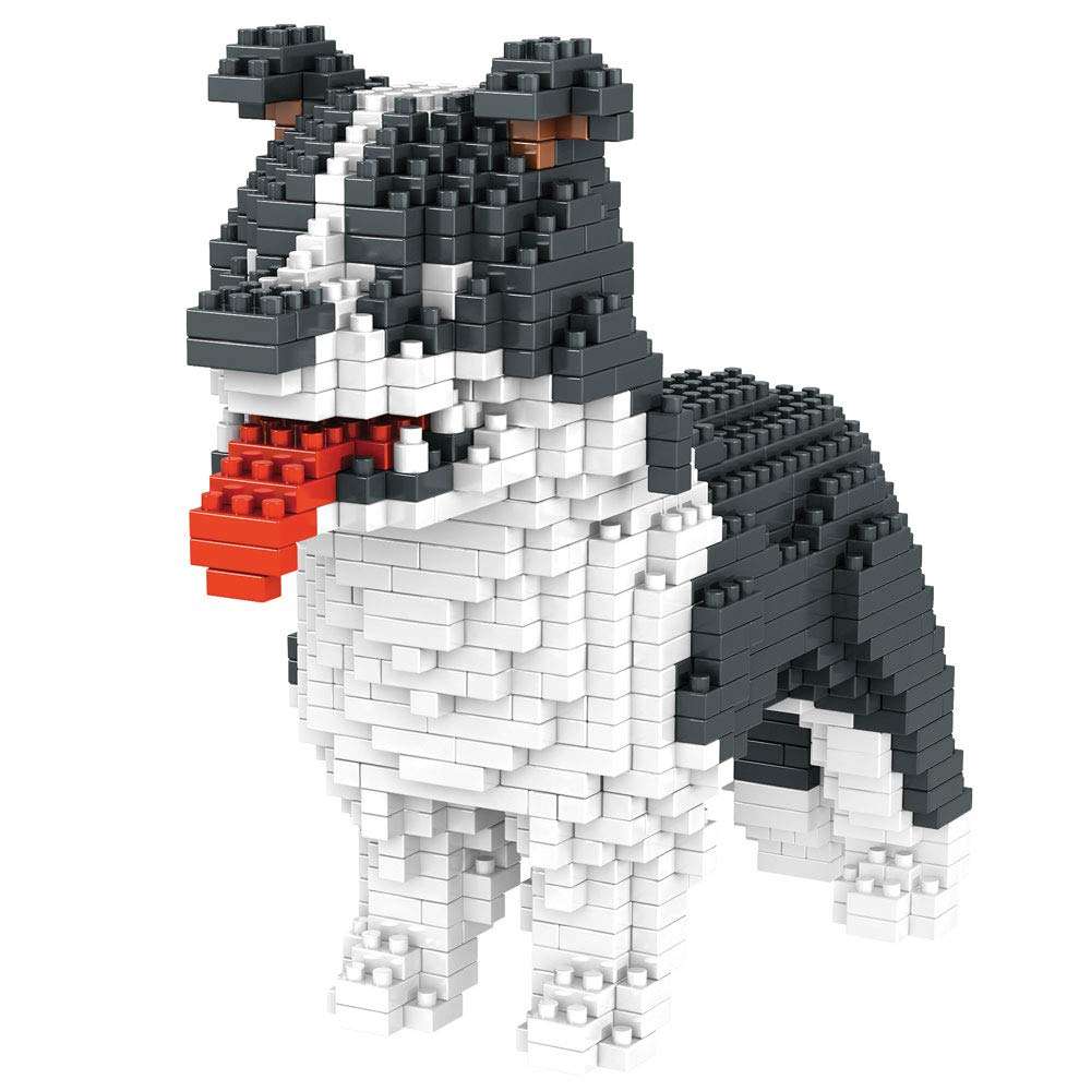 Bits and Pieces - Dog 3-D Block Puzzle - Dog Breed Building Blocks - Construction Model Set (Border Collie) 1
