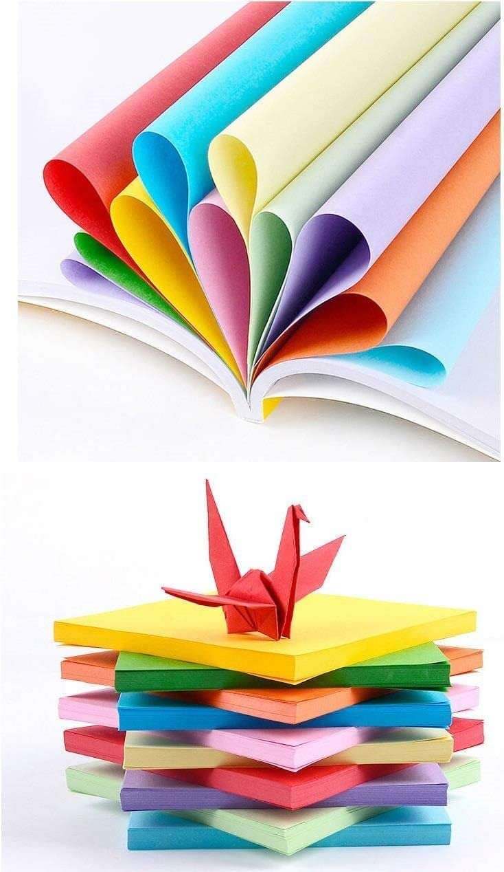 HRBS 40pcs Color Sheets For Copy Printing Papers/Art and Craft Paper A4 Sheets Double Sided Colored Origami Folding School, Office Stationery, Kids Childhood Craft DIY Activites, Making Cards. 5