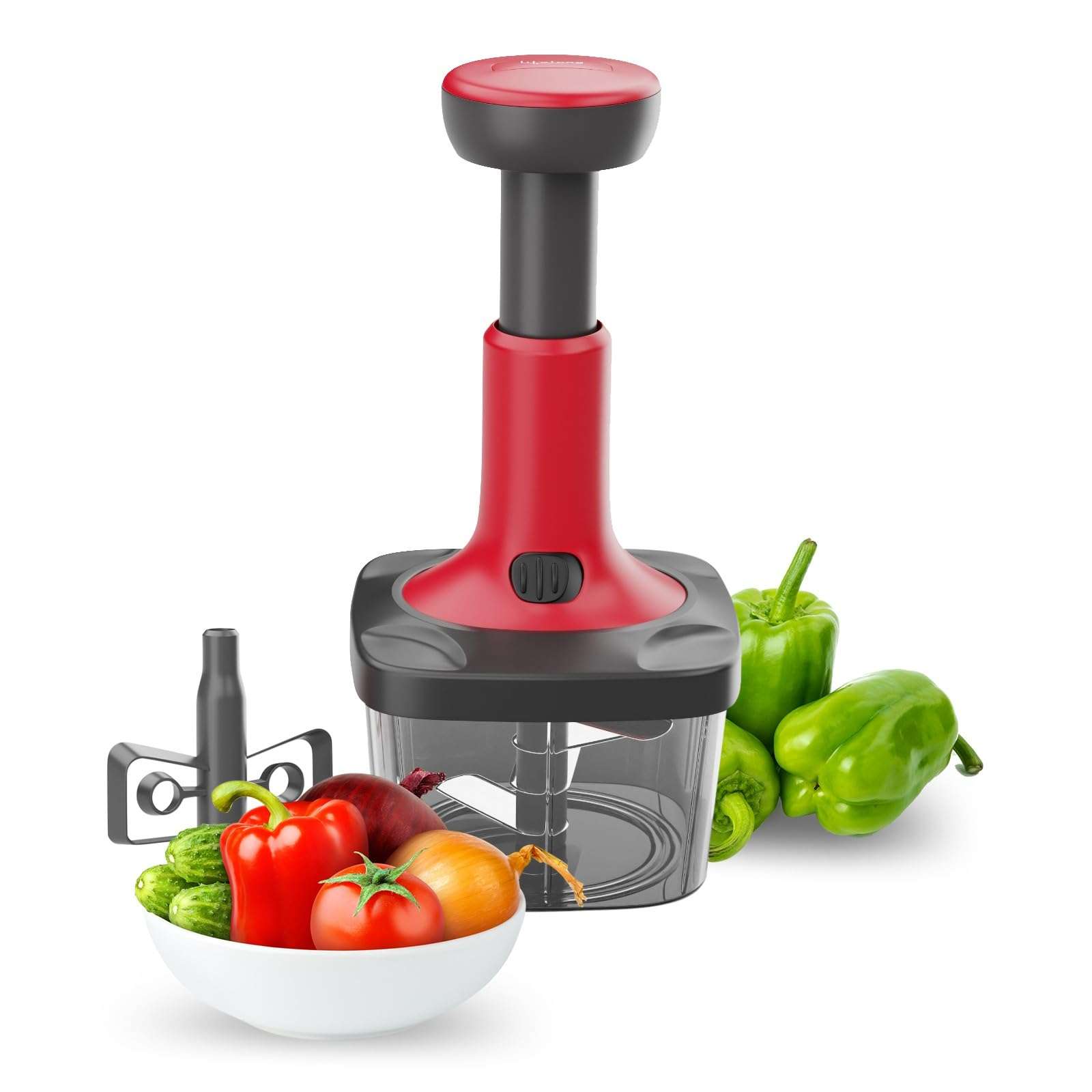 Lifelong Push Chopper 650ml | Compact and Efficient Vegetable, Onion, and Garlic Chopper, Essential Manual Kitchen Cutter for Quick and Easy Food Preparation, Ideal for Small Kitchens and Meal Prep 1