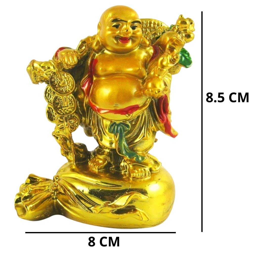 GJ All in One Multi Quality Laughing Buddha (Golden Color) 3