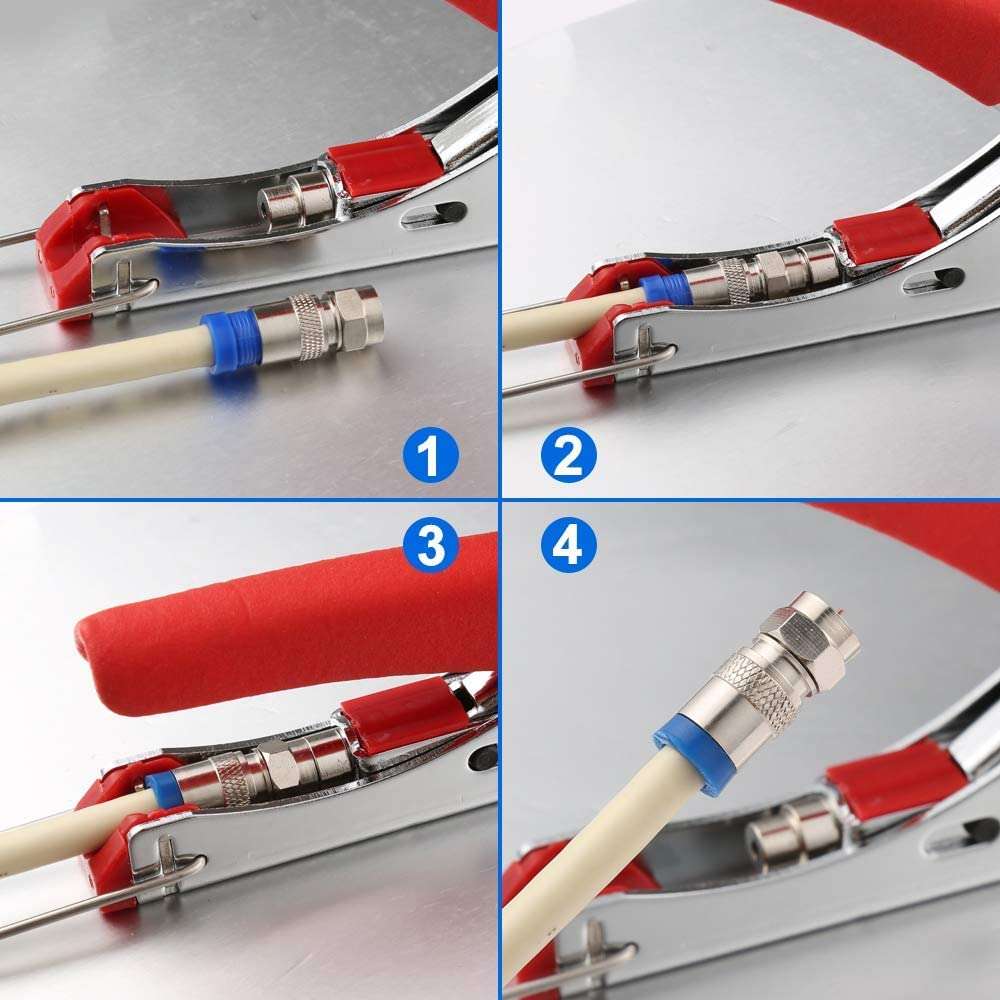 Corslet Professional Waterproof Connector Compression Crimping Tool Crimper for RG6 (5C) RG59 (4C) Coax Cable Connecting Tools Coaxial Cable Stripper Stripping Tool for RG59/6/7/11 & Cable Wire Cutter 5