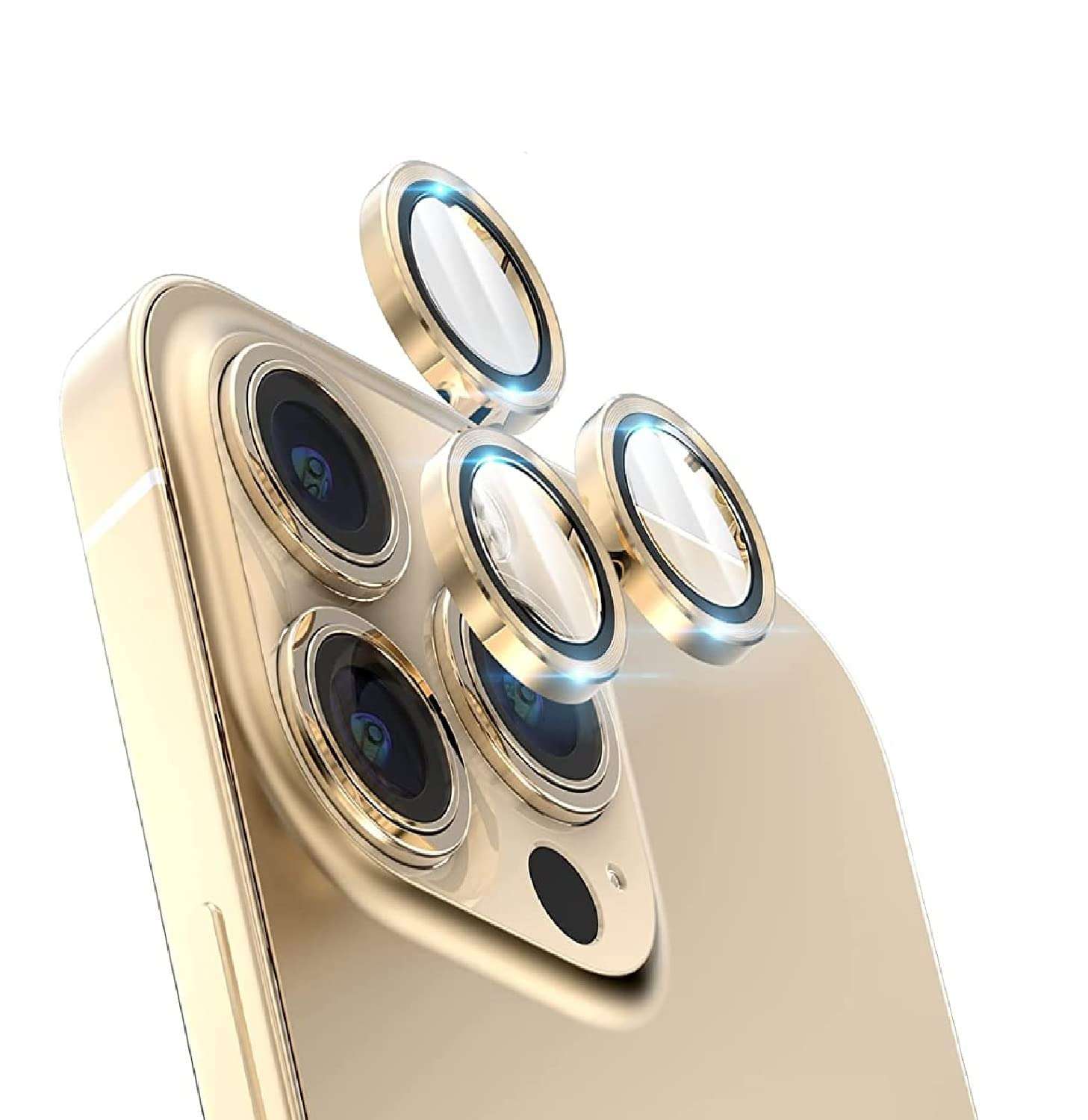 for Apple iPhone 13 Pro Max Anti Scratch Dust Proof Back Camera Lens Glass Protector (for Apple iPhone 13 Pro Max 06, Gold) 1