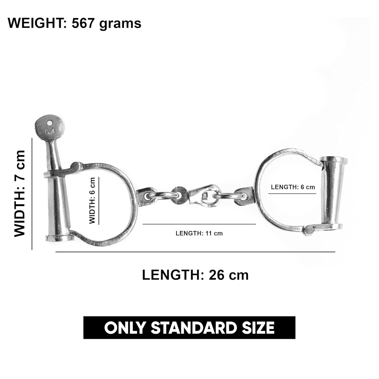 Vintageware® Carbon Steel Handcuff & Eye Mask Combo | For Role Play, Theatre, Travel & More 4