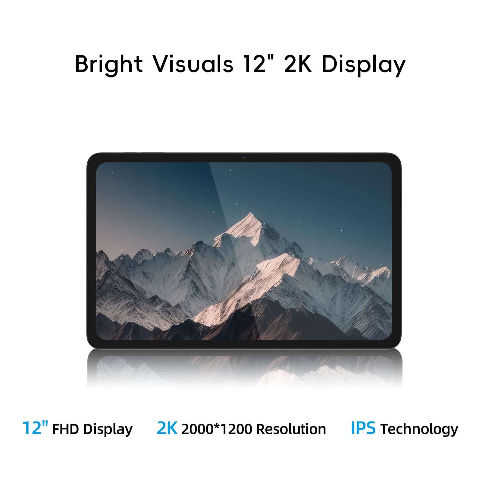 2-in-1 Laptop Tablet with Windows 11, 1 Year Office 365 Included & Magnetic Keyboard, 12" 2K FHD IPS Touchscreen, 12GB RAM 512GB SSD, 6500Y Processor, USB-C, Dual Speakers, for Home Office Students 5