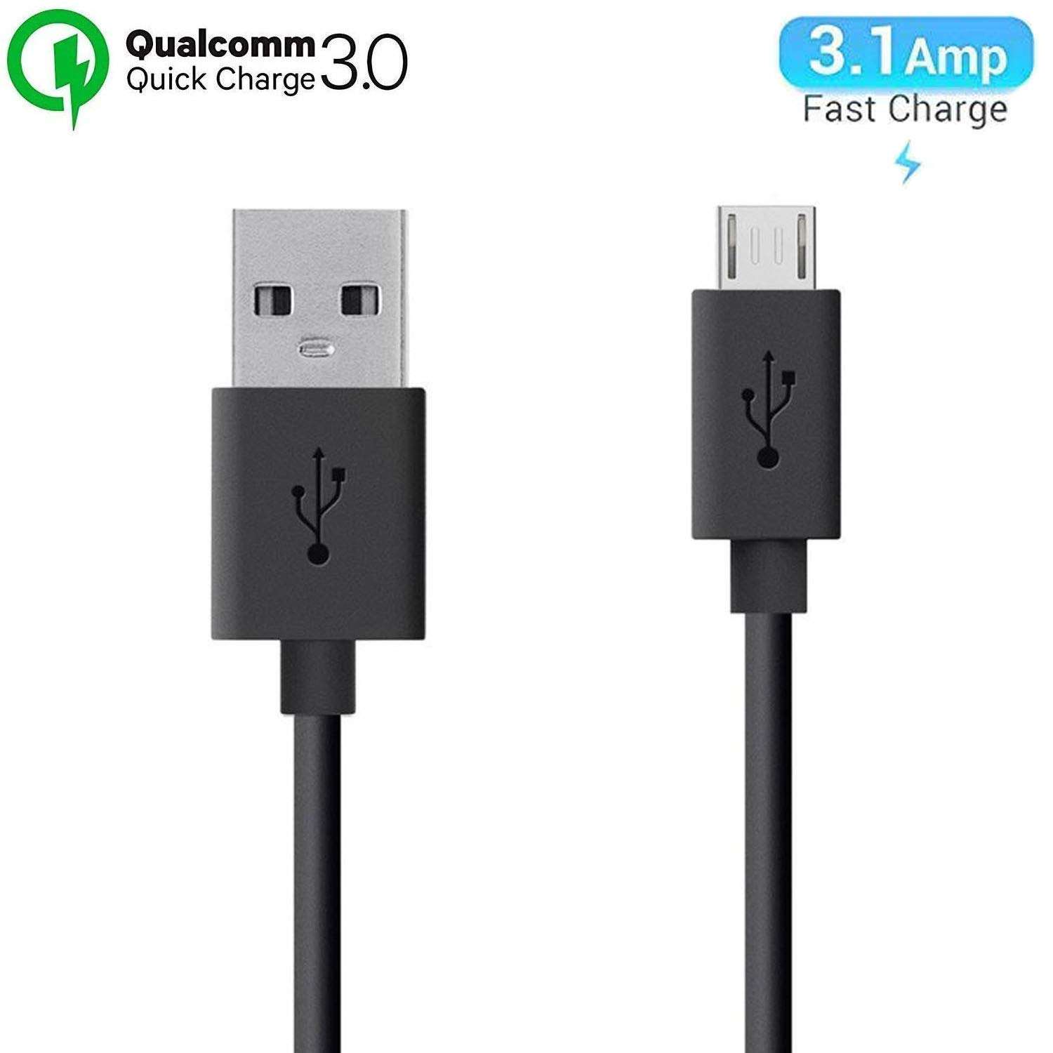 SHOPSYES Charging & Data USB Cable For Lenovo K3 Note Original USB Cable | Micro USB Data Cable | Sync Quick Fast Charging Cable | Charger Cable | Android V8 Cable (3.1 Amp, 1 Meter, PD,BLK1,Black) 3