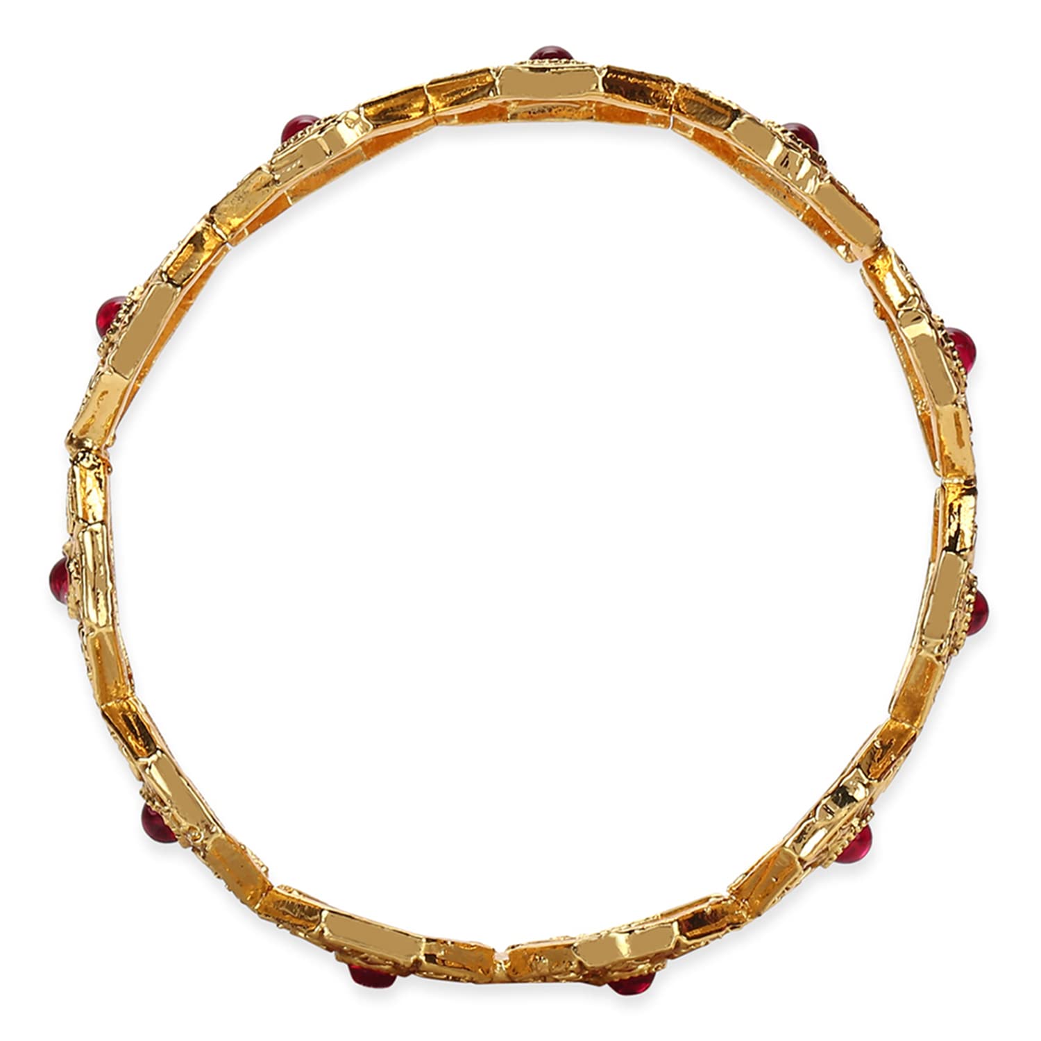 LATTICE BRASS PEARLS BANGLES 3