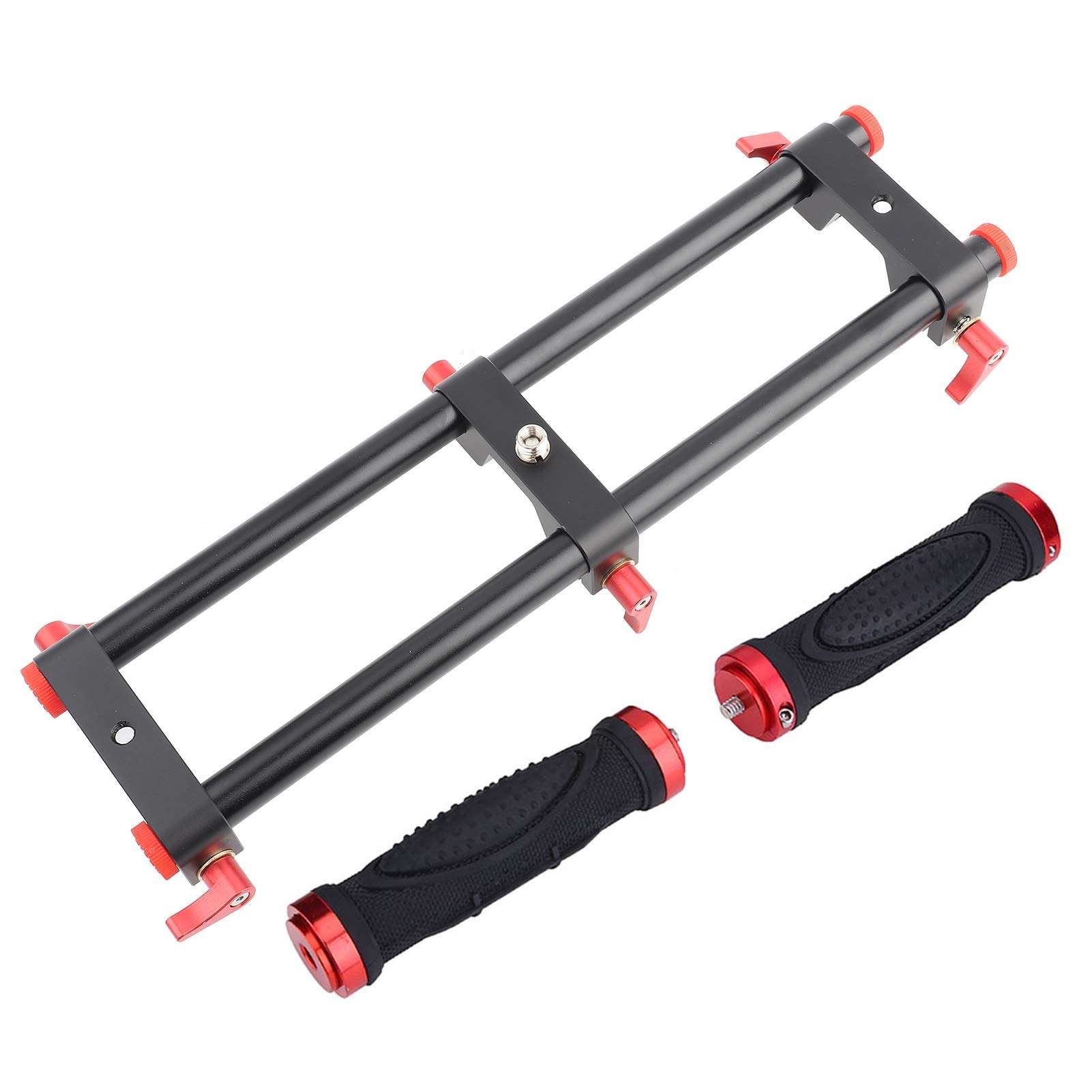 Dual Grip Camera Gimbal Stabilizer Accessory, Anti Slip Handles, Quick Release Mount, Adjustable Position, Lightweight Aluminium Alloy, Compatible with Zhiyun Feiyu Beholder 1