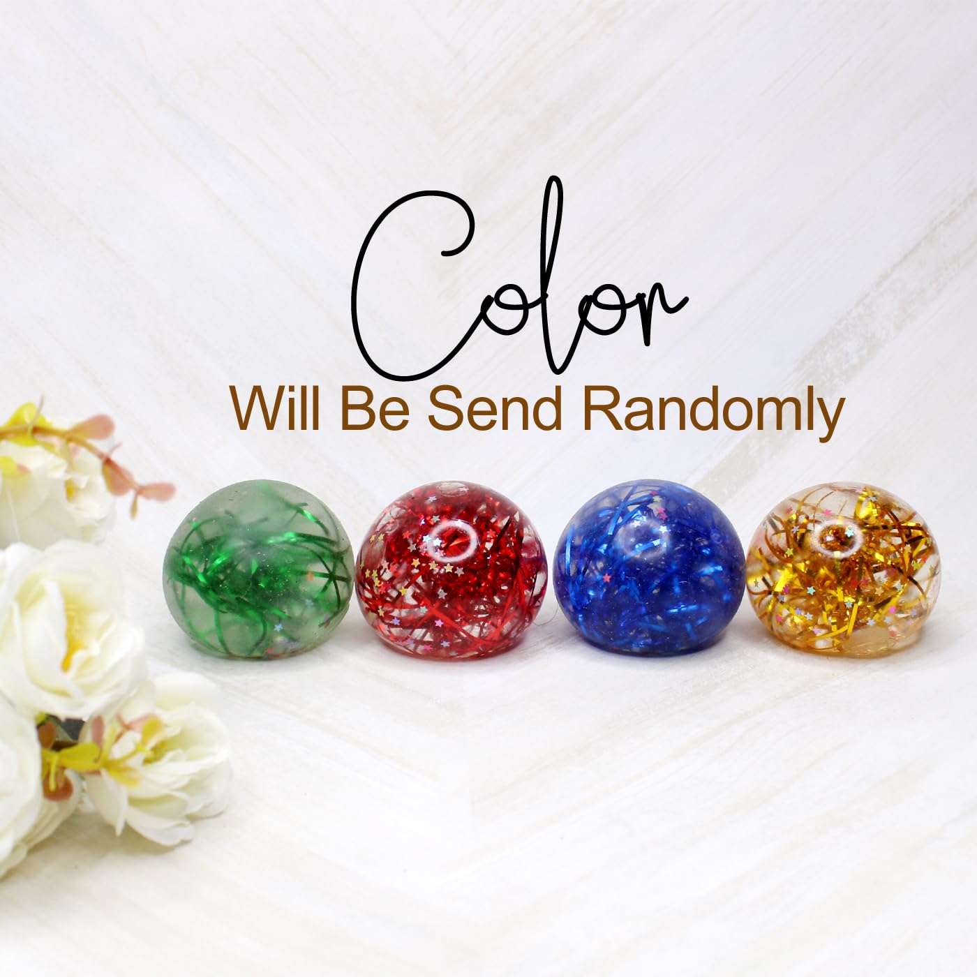 Fully Hand Squeezable Squishy Glitter Ball Stress Relief Toy for Kids and Adults 4