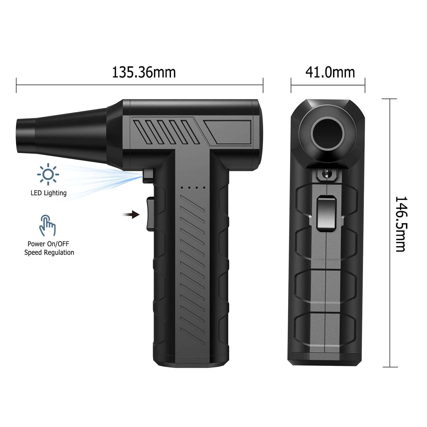 CAGIWIRU Compressed Air Duster -Mini Blower Turbo Fan,150000RPM Cordless Electric air Duster for Keyboard PC Cleaning,No Canned,Jet Dry Blower Air Blower for Home and Car 4