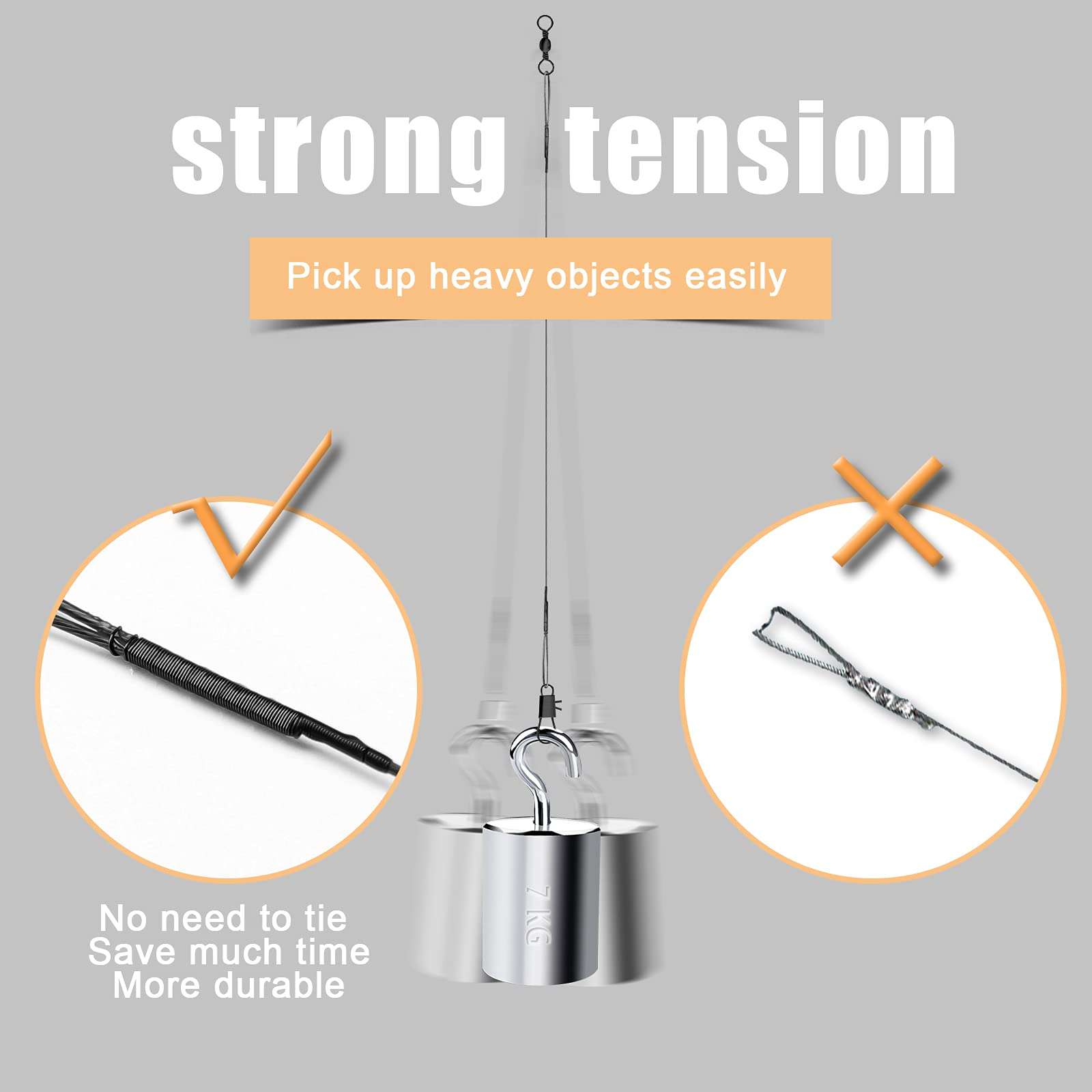 SAVITA 30pcs Fishing Tackle Leaders, Fishing Leaders Line for Saltwater and Freshwater Stainless Steel Wire with Swivel Snaps (Black) 4