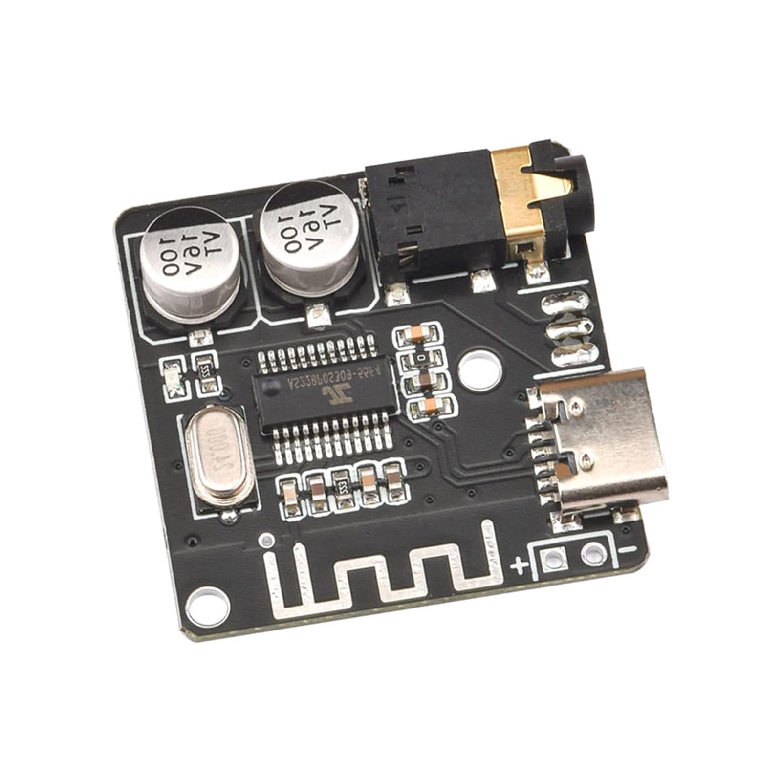 hiBCTR 5pcs Bluetooth 5.0 mp3 decoder Board with USB-c Audio Receiver, Wireless Stereo Music Module for Headphones and Amplifier Board, 12v Bluetooth Receiver with 3.5mm Jack 3