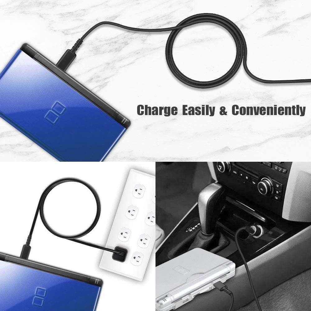 6amLifestyle [2 Pack] Charger Cable for Nintendo DS Lite 4FT USB Charger Cable ONLY for DS Lite, NOT Compatible with Nintendo DS/3DS/3DSXL/DSI/DSIXL 4