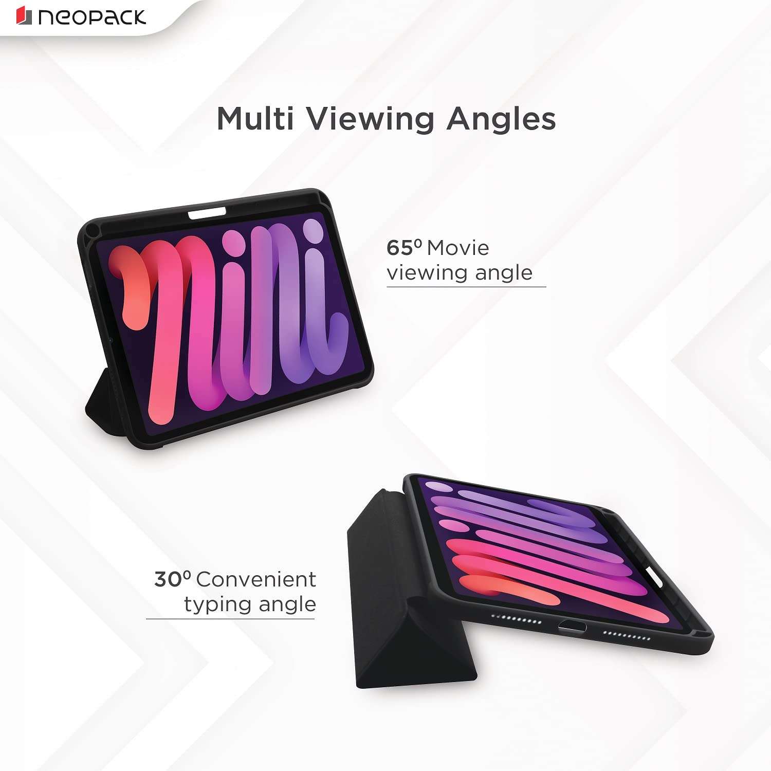 Neopack Delta Case/Flip Cover with Apple Pencil Holder for iPad Mini 6 (Black) 6