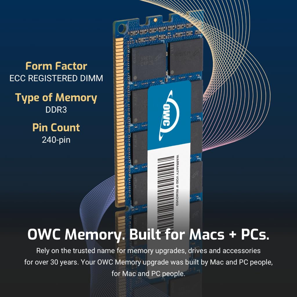 OWC 64GB (4x16GB) DDR3L 1600 PC3L-12800 CL11 2Rx4 240-pin 1.35V ECC Registered RDIMM Memory RAM Module Upgrade Kit Compatible with Supermicro Motherboard Series X9DBU X9DR3 X9DR7 X9DRD X9DRE 3