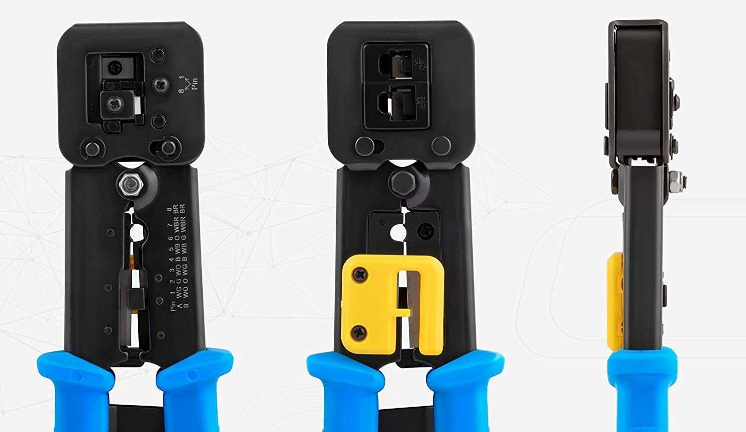 XIKKART Passthrough RJ45 Crimping Tool, Crimp & Cut at Same Time, Network Cable Cutting Stripping Crimper 4