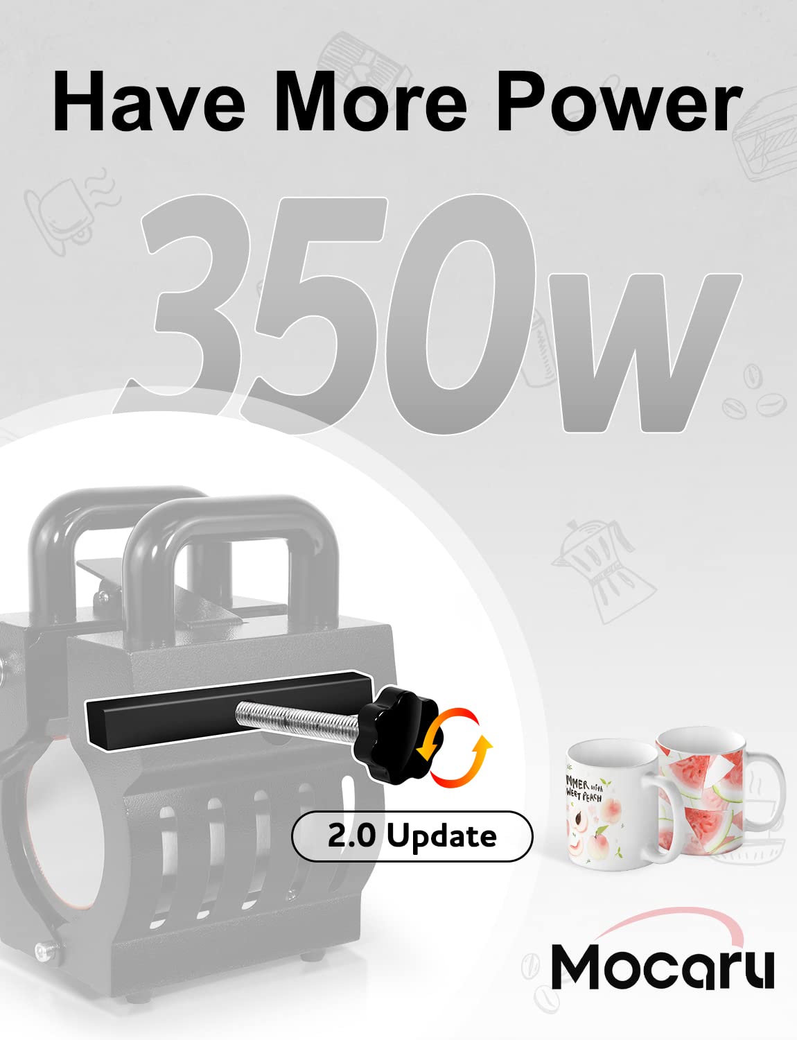 Mocaru Mug Heat Press Transfer Sublimation Tumbler Heat Machine DIY 11oz~15oz Sublimation Coffee Cup Blanks Products 20oz Skinny Straight Tumblers & Can Cooler Mugs Mini Heat Press 5