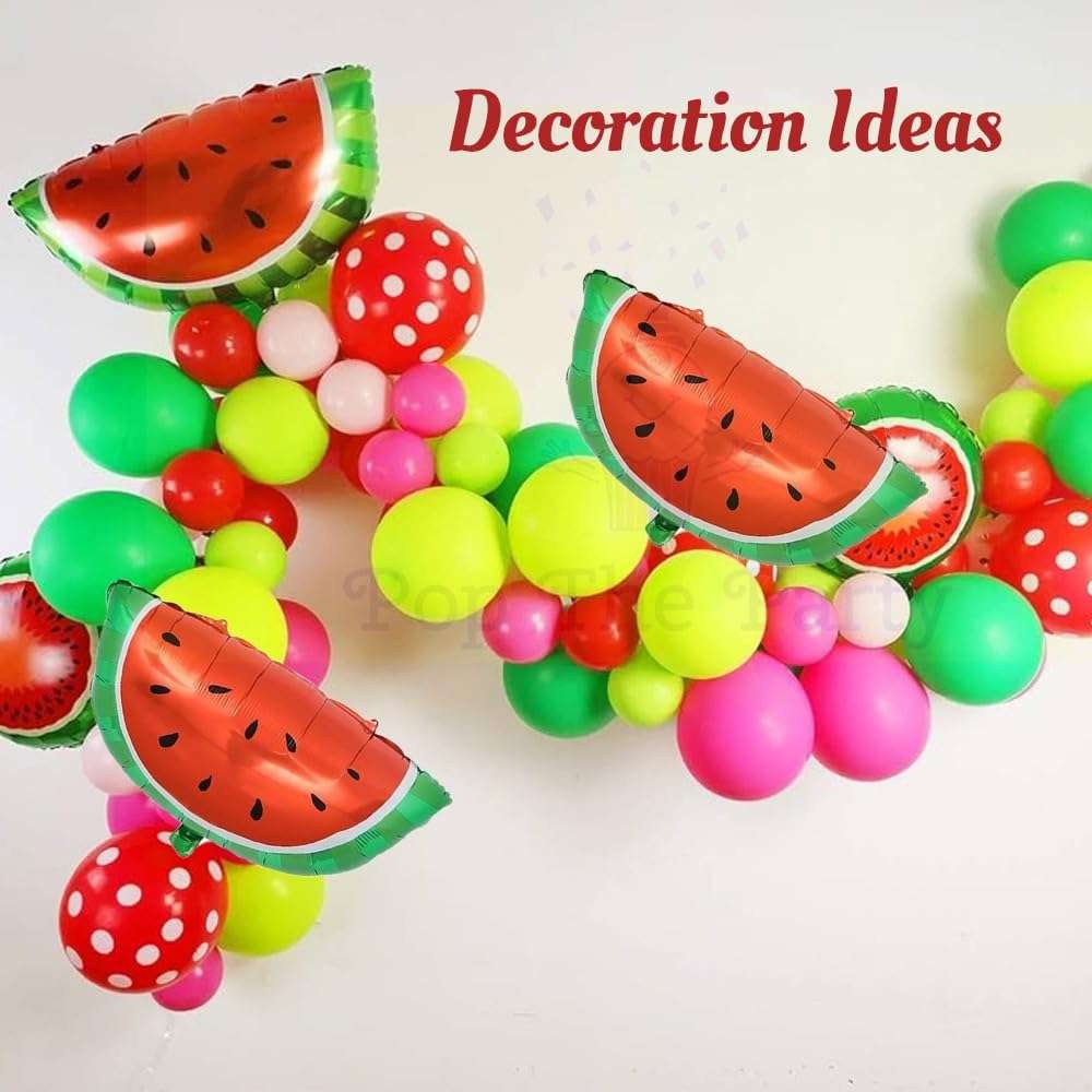 Pop The party 5 Pieces Watermelon Foil Balloons Watermelon Balloons Cartoon Fruit Foil Balloons for Summer Themed Birthday Baby Shower Wedding Party Decoration Supplies 5