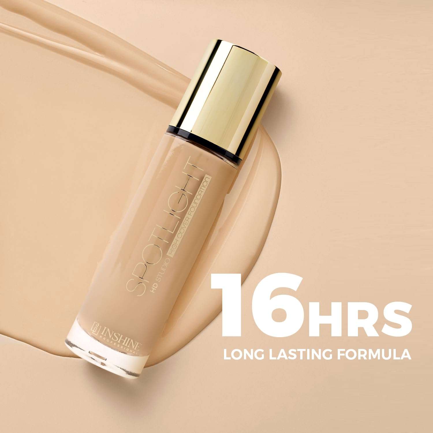 INSHINE Spotlight HD Studio High Cover Foundation for Face, Waterproof High Coverage Foundation Prevents Blemishes, Creates Smooth Complexion & Natural Flawless Effect (804-SUN BEIGE) 3