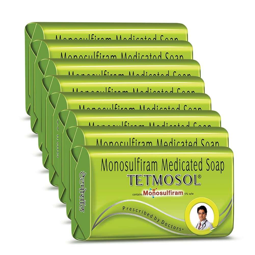 Tetmosol Medicated Soap- fights skin infections, itching with lime like fragrance for daily bathing - Pack of 8 (8x100gms) 1