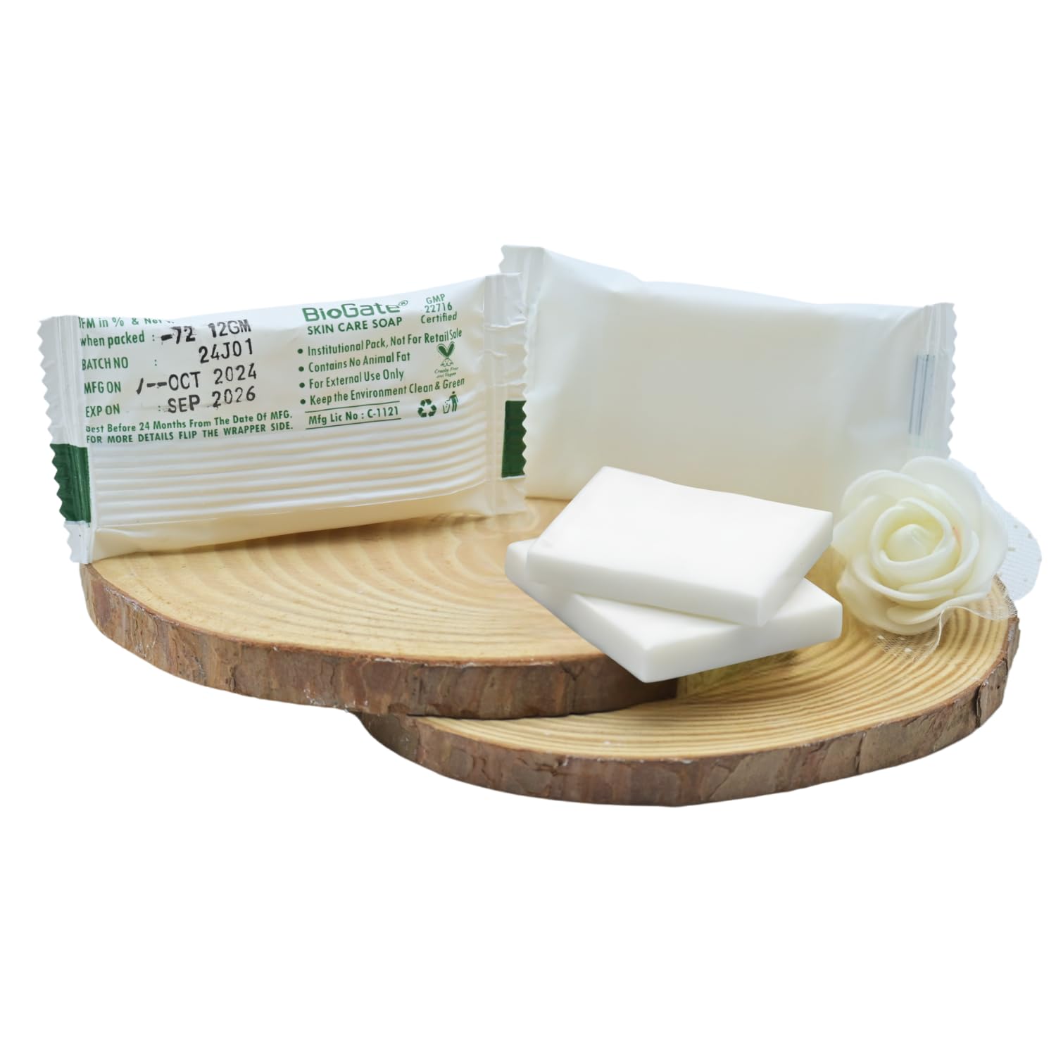 BioGate® Hotel Soaps 12g (Pack of 50) - Designed for 3, 4, 5 Star Hotels | Guest Soap with Invigorating Scent