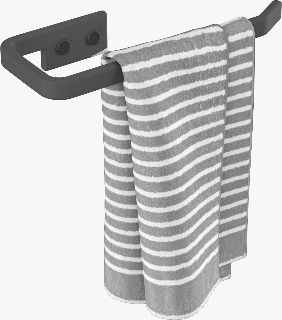 RAYNO Wall-Mounted Towel Rack for Modern Bathroom Napkin Ring Hand Towel Hanger Napkin Ring for Kitchen Bathroom Accessories (Black) 1