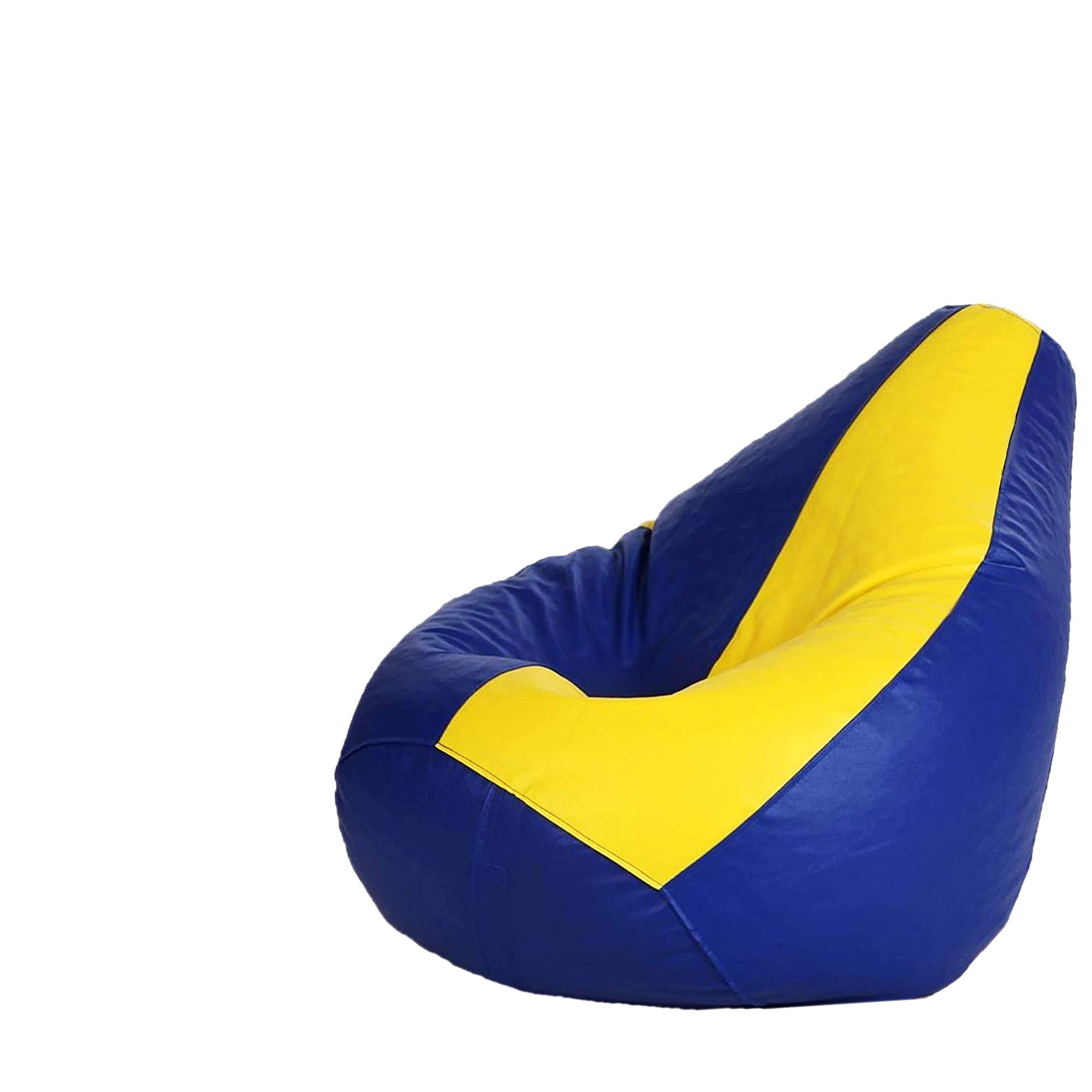 LEXAVI Brand - Beanbag with Footrest Combo Filled with Beans/ fillers Size XXXL- (Blue Yellow) 4