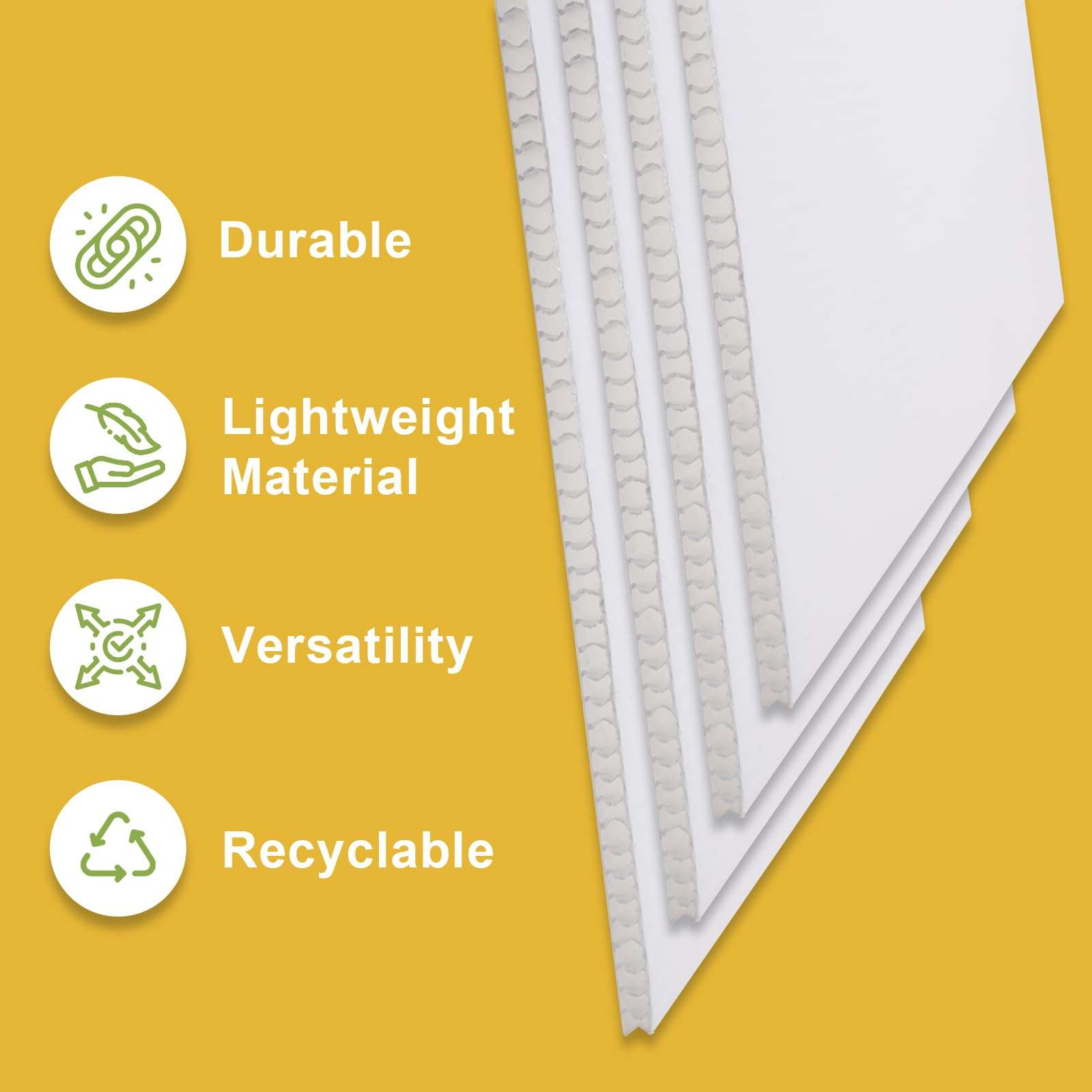 Falling in Art 18x24 Corrugated Plastic Board, 5 Pack Coroplast Plastic Sheet, 3/16 Inch Thick White Double-Sided Blank Poster Board for Indoor and Outdoor Use 6