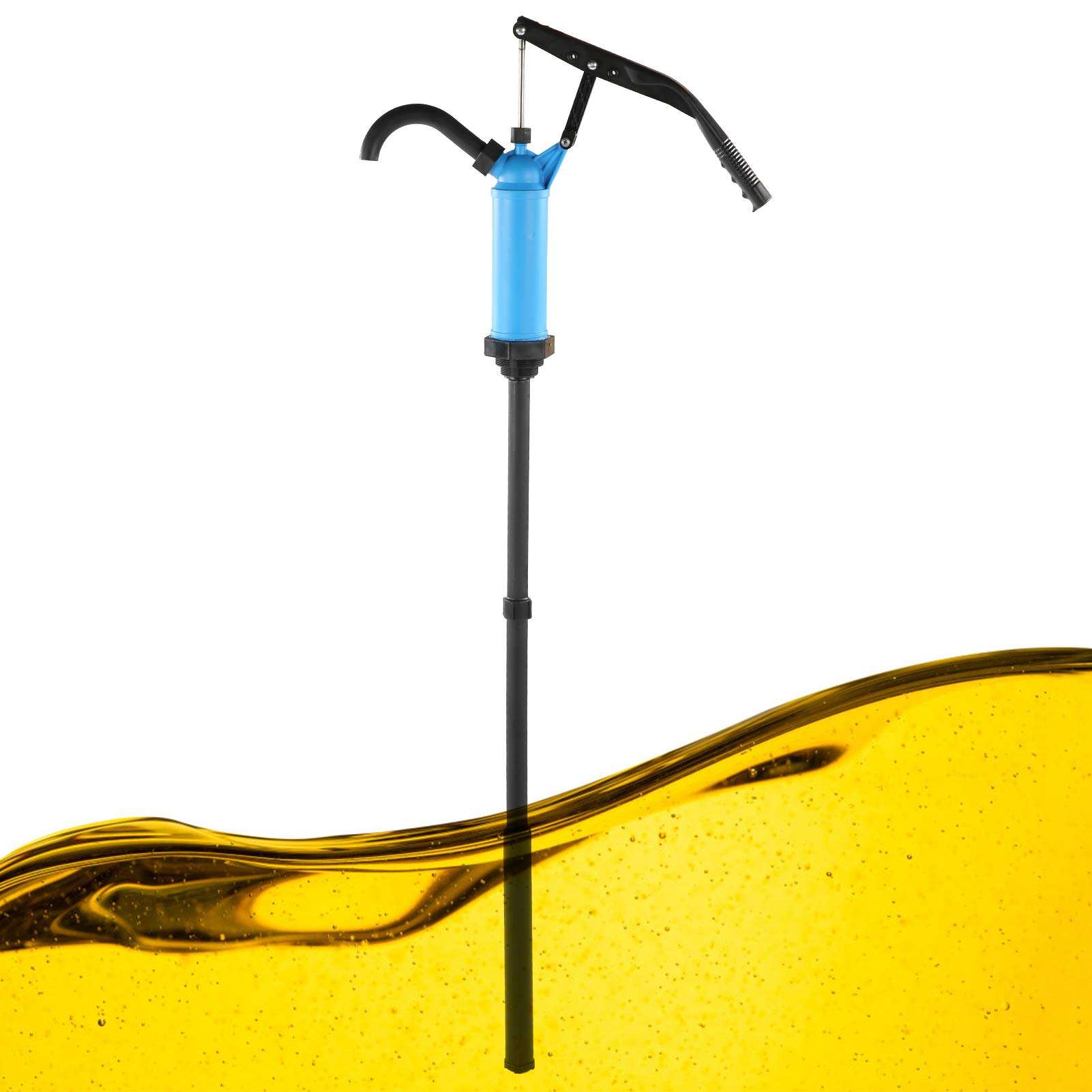 Oil Pump Machine, 40-60L / Min Lever Action Barrel Drum Pump Manual Adjustable 55 Gallons for Conveying Pumping Water Oil Fuel Lubricants Solutions and Other Liquids, 132 cm / 52 inch 3