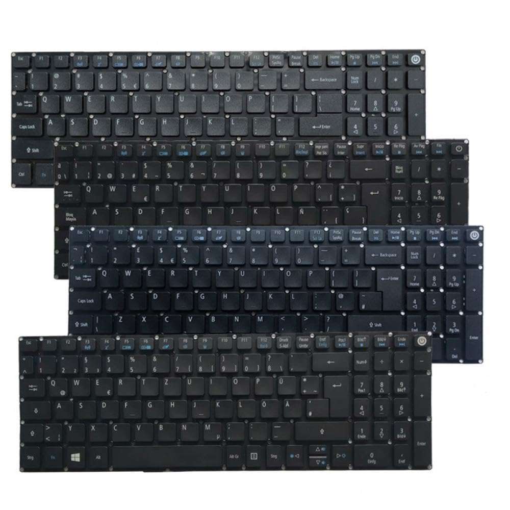 HYtdEGV US UK Spanish Latin German Laptop Keyboard Compatible with E5-522 E5-522G E5-532 E5-532T E5-532G E5-752G E5-752 E5-773 E5-574 E5-773G(SP with Backlight) 3