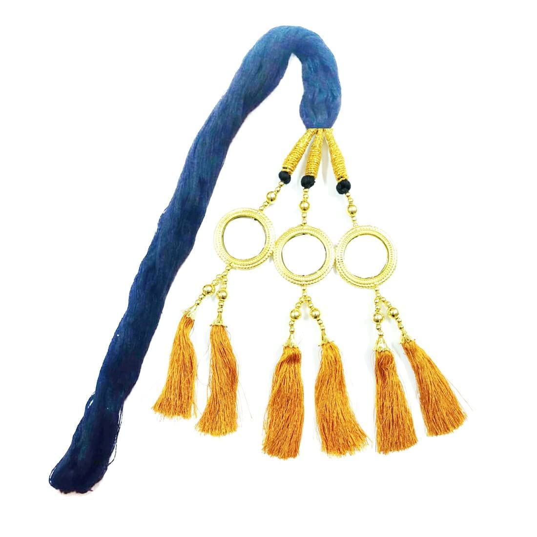 SIYAA Punjabi Paranda Parandi Hair Accessory Braid Tassles Hair Prandi/Pranda For Women &Girls (Pack Of 3 yellow,Blue,Pink) 5