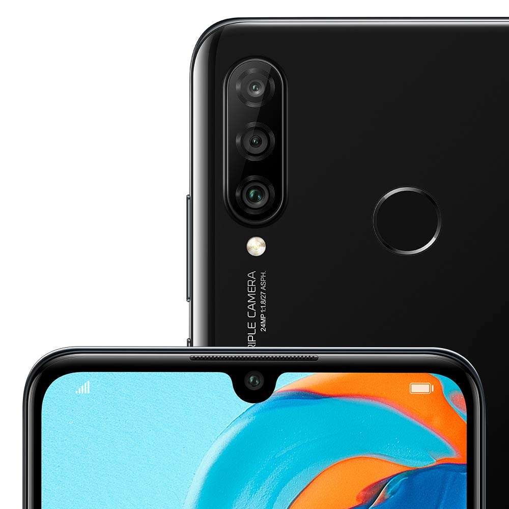 Huawei P30 Lite (128GB, 4GB RAM) 6.15" Display, AI Triple Camera, 32MP Selfie, Dual SIM Global 4G LTE GSM Factory Unlocked MAR-LX3A - International Version (Midnight Black) 5