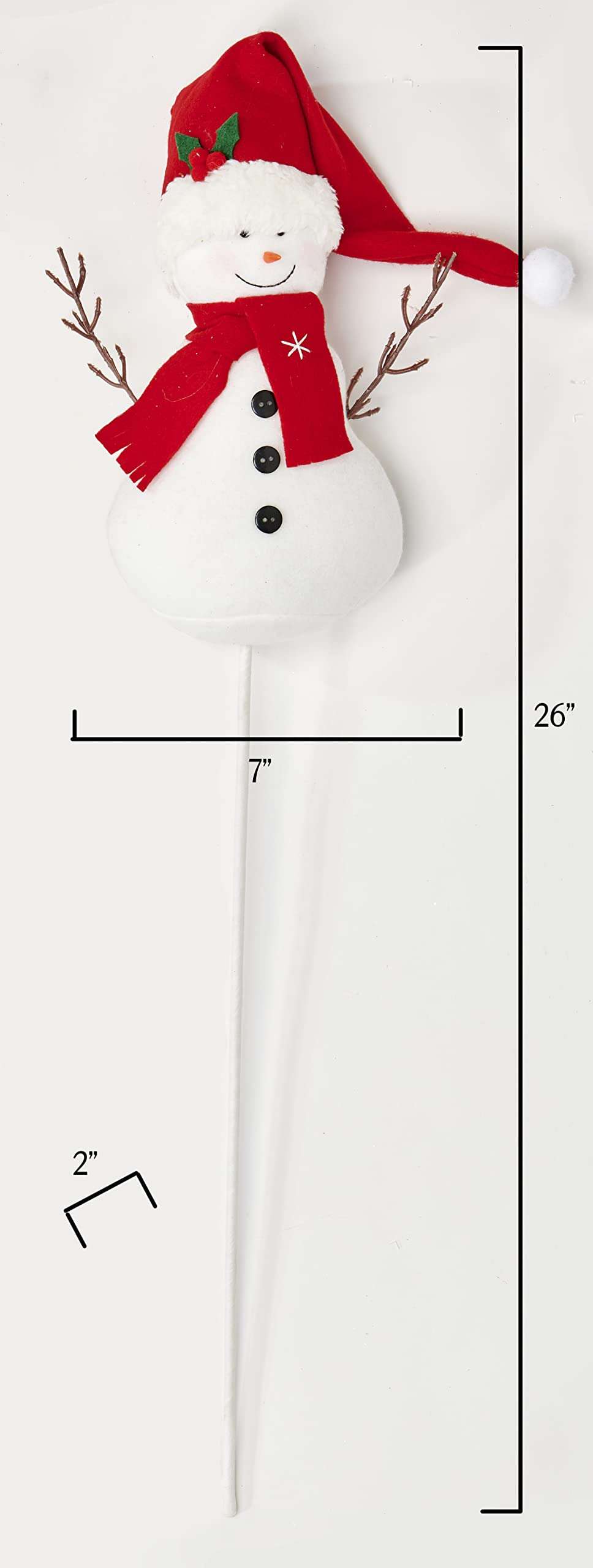 Worth Imports 11" Snowman on 16" Stick with Red Hat Planter, Set of 3 Pick, Multicolor 3