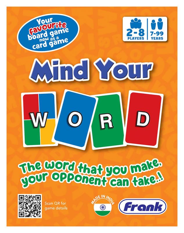 Frank Mind Your Word Card Game | Fun & Engaging Word-Building Challenge for Kids 7+ Years & Adults | Multiplayer Card Game for 2-8 Players | Educational Game for Vocabulary & Strategic Thinking 1