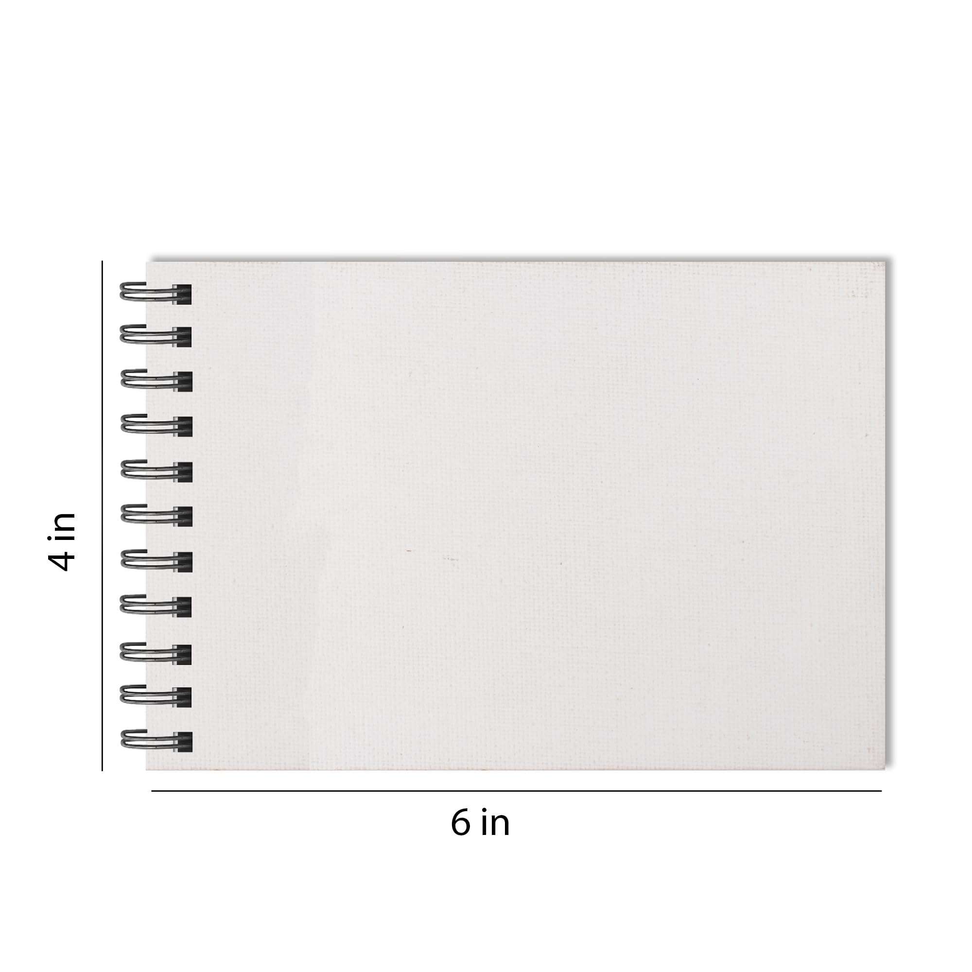 Little Birdie Art Story Paintable Canvas Wiro Bound Plain Notebook Landscape A6 90gsm 120 Pages|Notebook with Canvas Cover for DIY Painting and Decoration | For Professional & Hobby Artists, Beginners 4