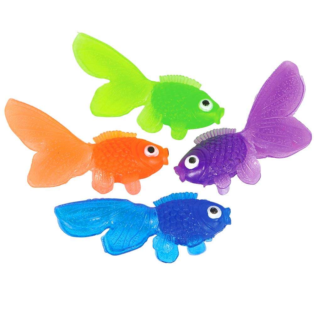 Bedwina Plastic Vinyl Goldfish - 144 Pcs, 2 Inches Long Gold Fish Toys in Assorted Colors for Party Favors for Kids, Decorations, Crafts, Games and Birthday Party Supplies 5