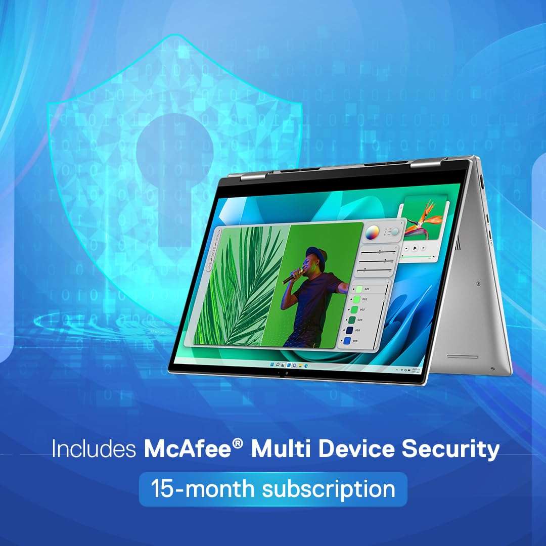 Dell Inspiron 7430 2in1 Touch Laptop, 13th Gen Intel i5-1335U/16GB/512GB SSD/14.0" (35.56cm) FHD+ 16:10 Aspect Ratio/Active Pen/Backlit KB + FPR/Win 11 + MSO'21/McAfee 15 Month/Platinum Silver/1.58kg 6