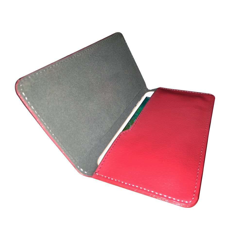 Fastway Leather Pouch Flip Case for Panasonic Eluga S Pink 3