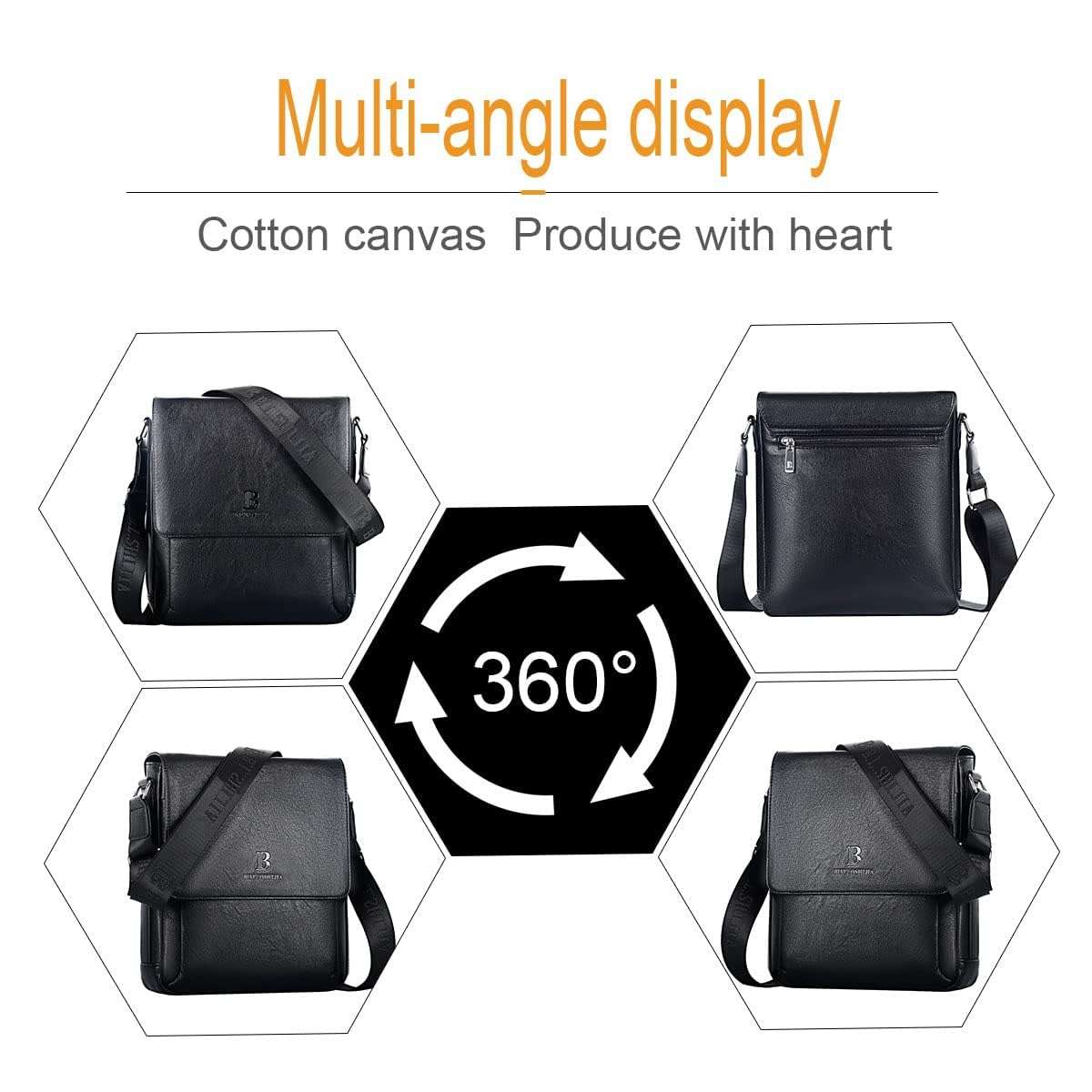 Leathario Men's Leather Shoulder Bag Crossbody Bag For Men Small Messenger For Work Business Satchel Casual 5