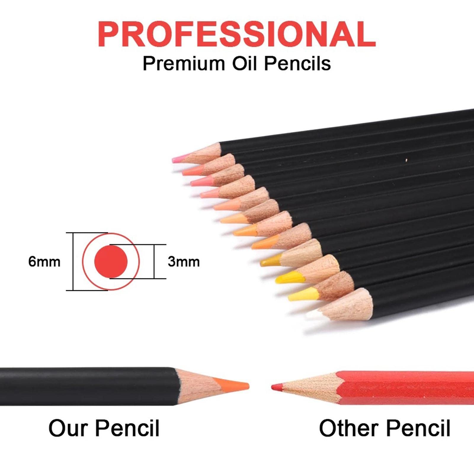 CALANDIS 72 Oil Based Colored Pencils Hook Line Pen for Colouring Sketching Blending 3