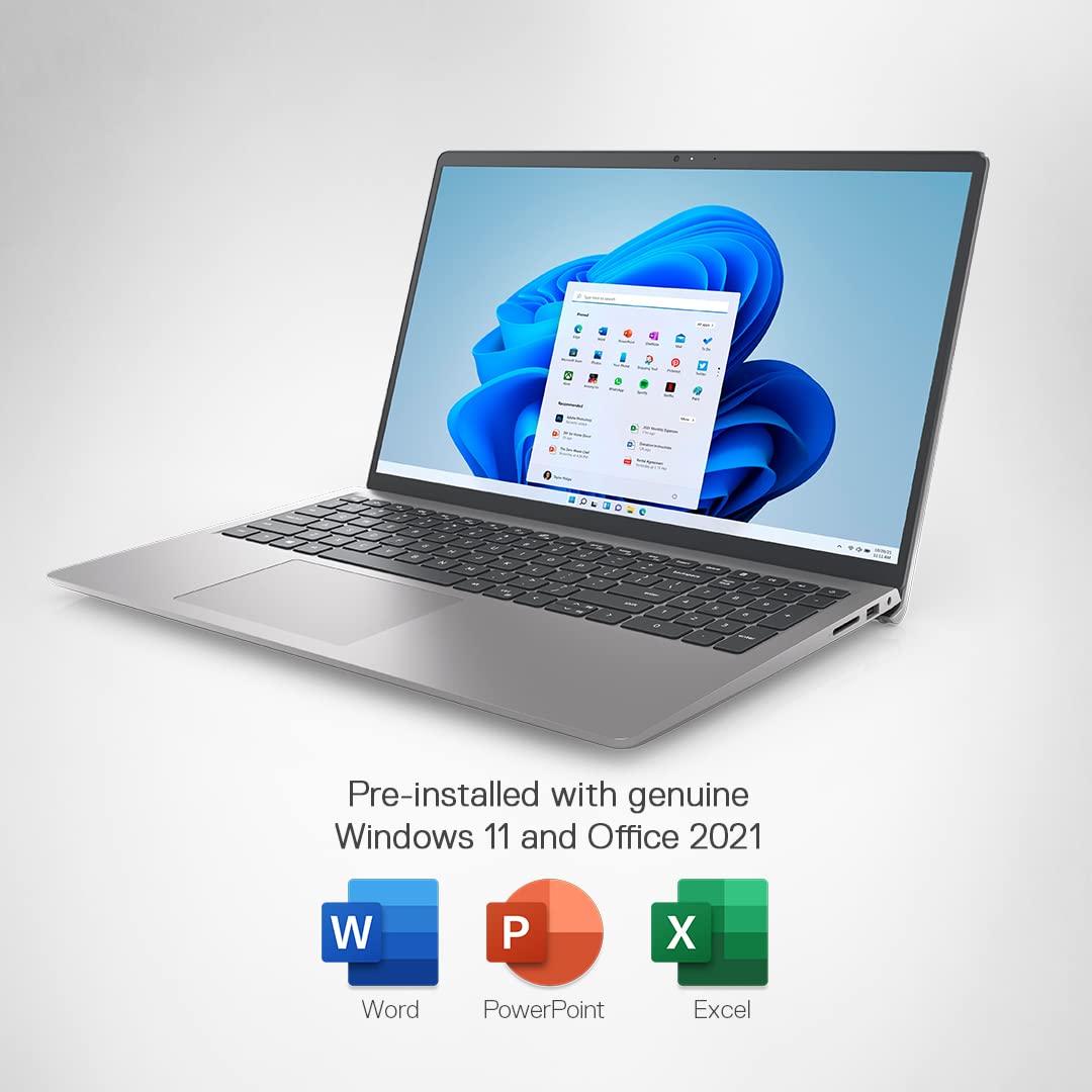 DELL New Inspiron 3511 Laptop, Windows Intel i5-1135G7, Win11 + Office' 21, 16GB GDDR4, 512GB SSD, NVIDIA MX350 2GB GDDR5, 15.6" (39.62Cms) FHD AG Backlit KB, Platinum Silver - D560753WIN9S, 1.8Kgs 5