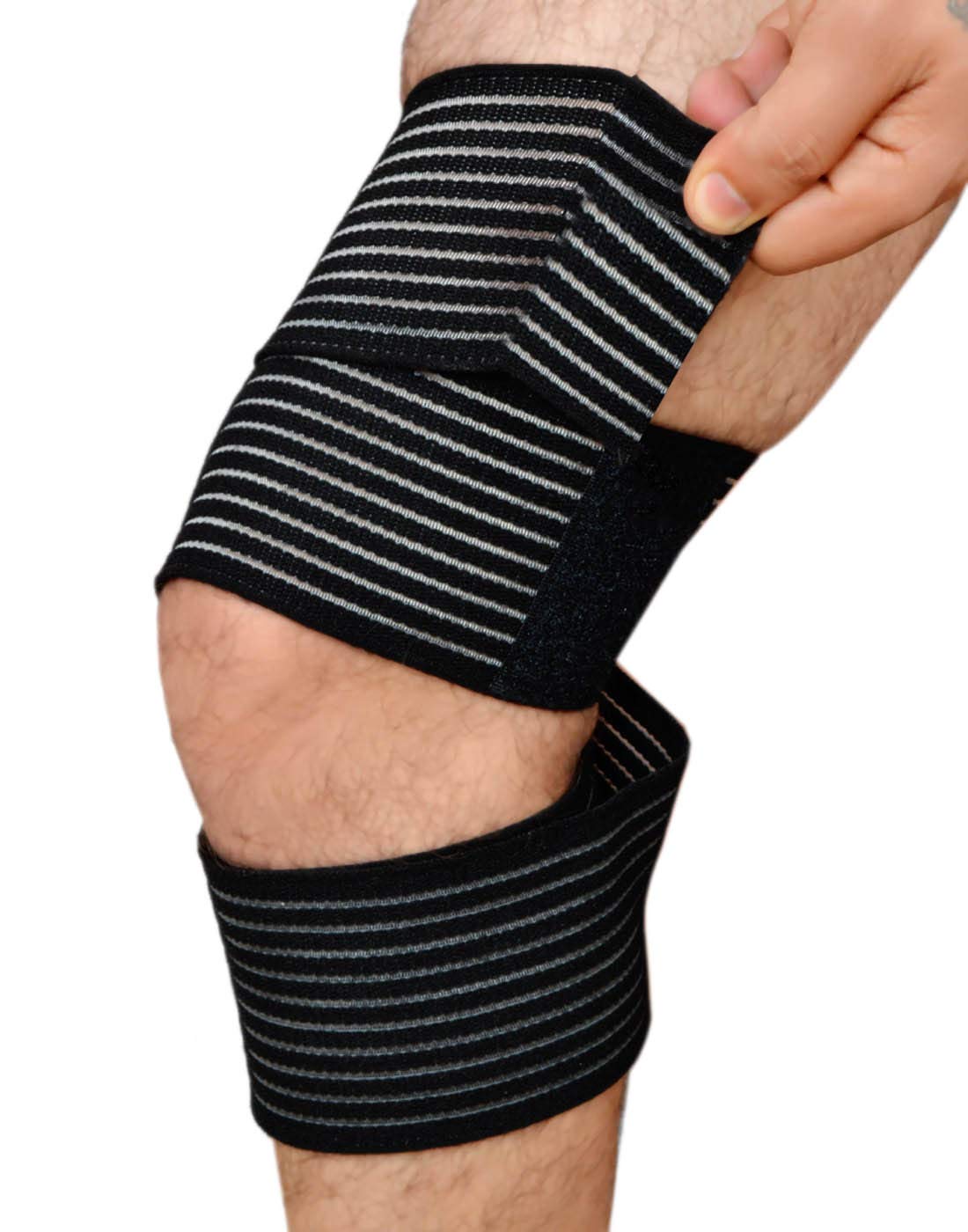 Hitmax Weightlifting Knee Wraps for Cross Training, Squats, Powerlifting, Weightlifting, Gym Workout Men & Women (1 Pair) Free Size 1