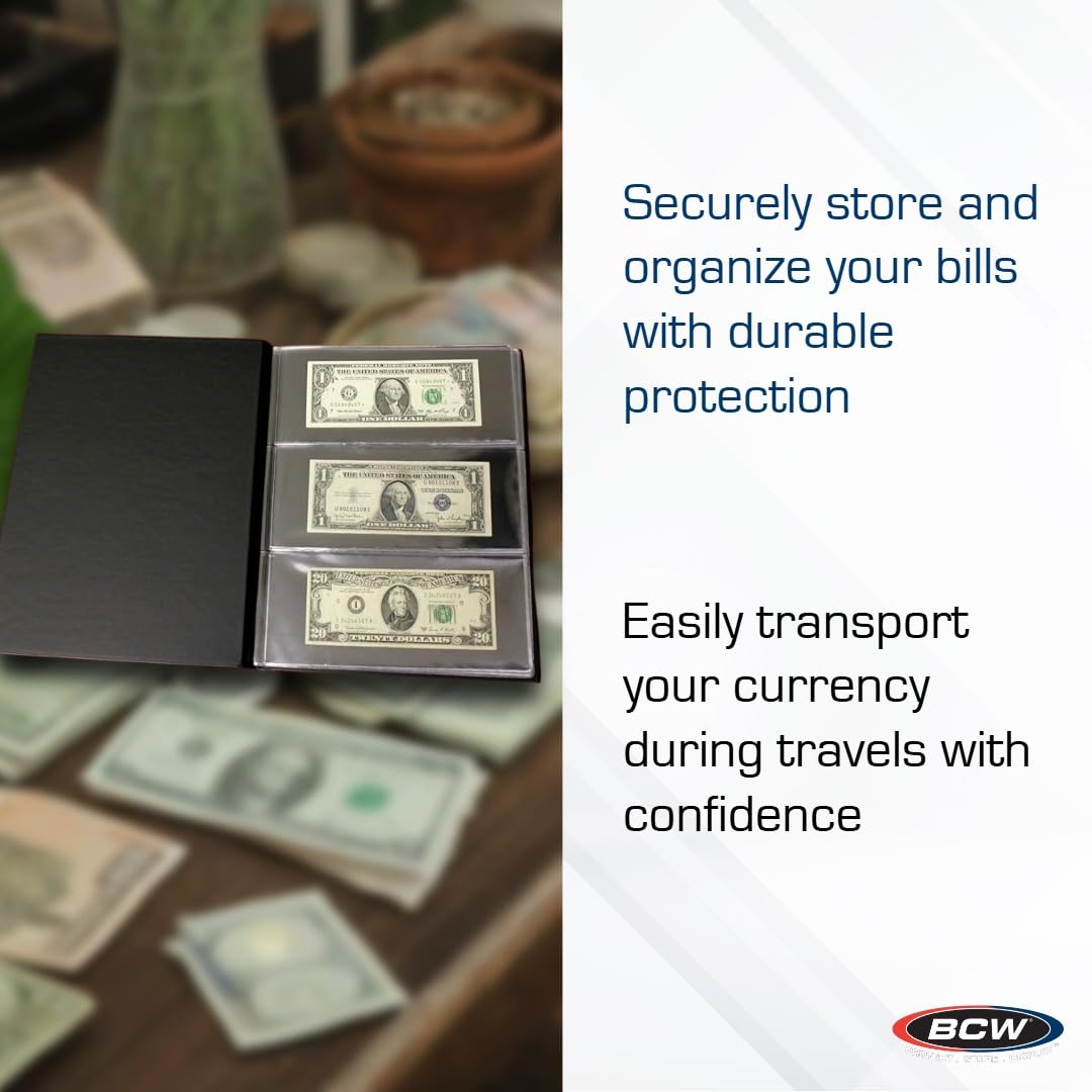 BCW Currency Portfolio - Compact Bill Organizer with 10 Sealed 3-Pocket Pages 5