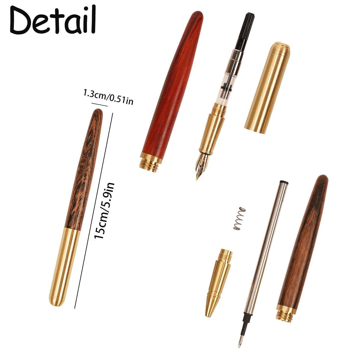 SIPLIV Vintage Wooden Calligraphy Pens Set, 4 Pcs Handcrafted Colorful Wood Calligraphy Pen 0.5mm Pen Nib Smooth Writing Pen for Journaling School Office - Type B 6