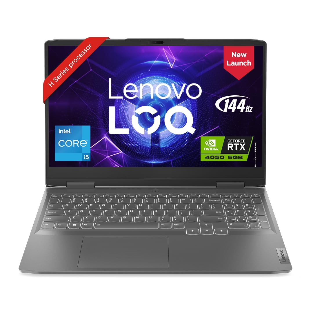 Lenovo LOQ Intel Core i5-12450H 15.6" (39.6cm) FHD IPS 144Hz 350Nits Gaming Laptop (16GB/512GB SSD/Win 11/NVIDIA RTX 4050 6GB Graphics/Office 2021/3 Month Game Pass/Storm Grey/2.4Kg), 82XV00F6IN 1
