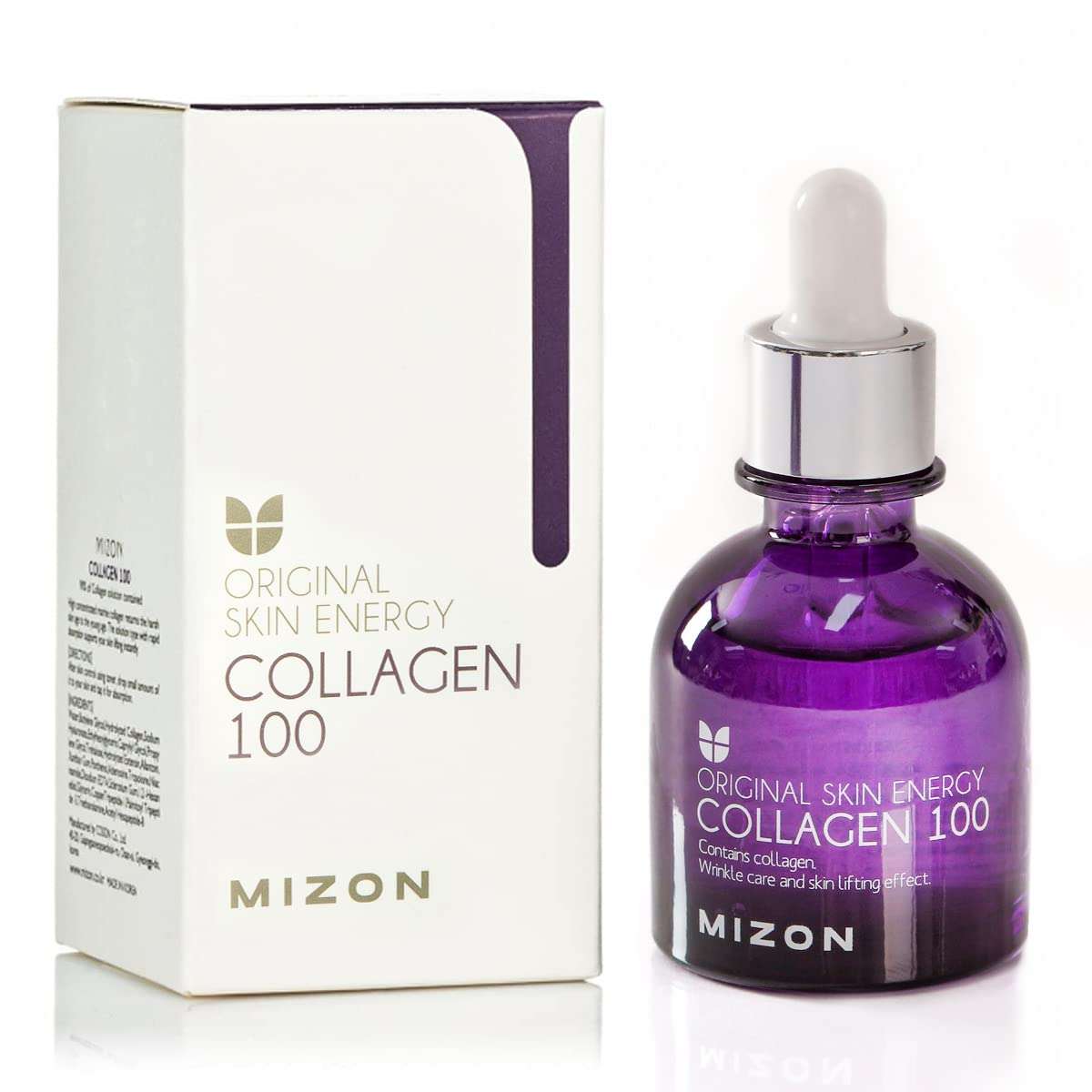 MIZON Collagen 100 Korean Ampoule with Concentrated Marine Collagen Elasticity Booster Serum Peptides Deep Hydration (1.01 fl. oz) 1