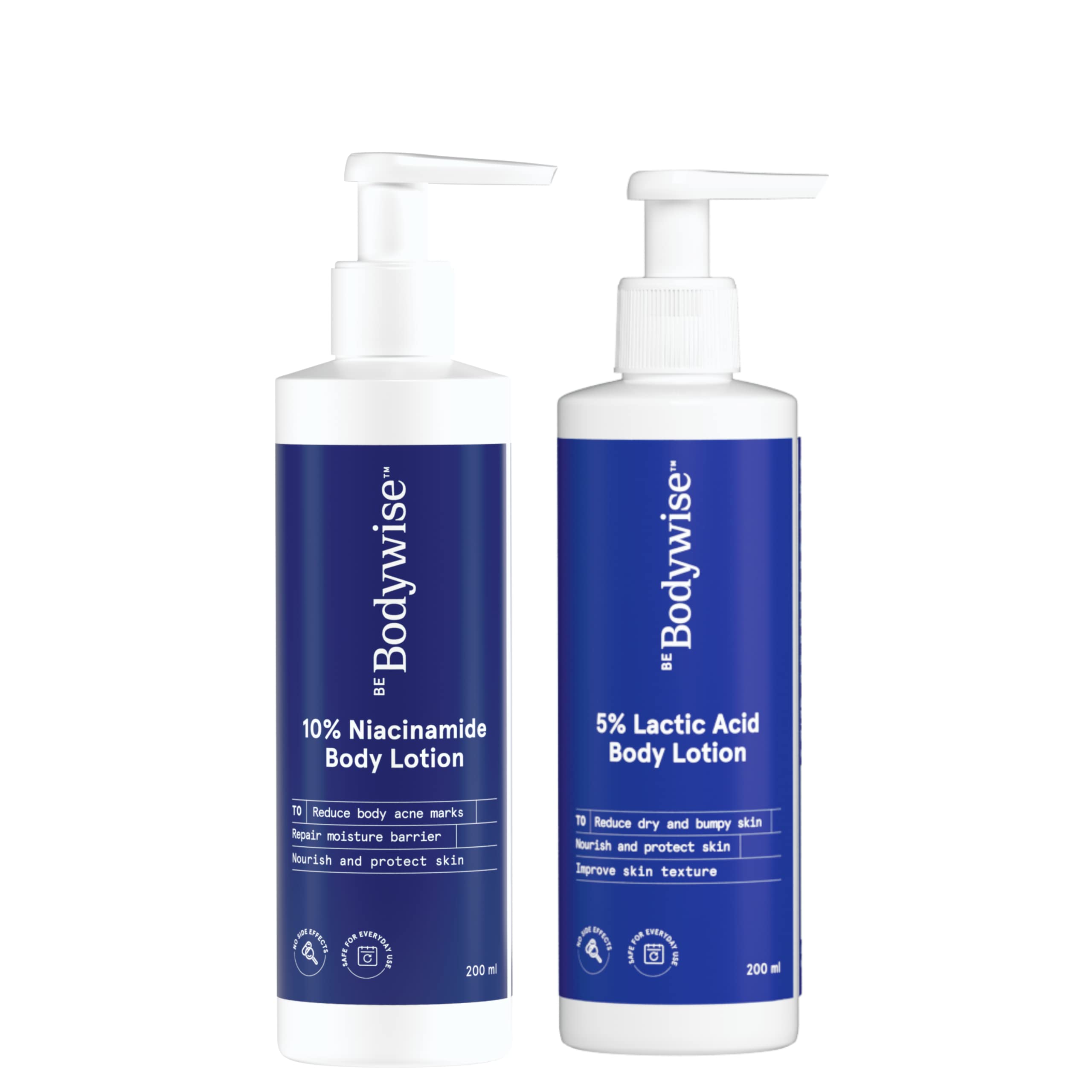 Be Bodywise 5% Lactic Acid Body Lotion & 10% Niacinamide Body Lotion | With 5% Lactic Acid, 10% Niacinamide, & Aloe Vera Extract | For Brighter & Glowing Skin | 400 mL (Pack of 2) 1